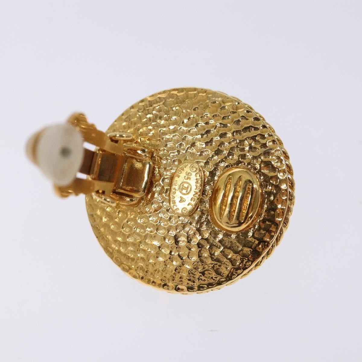 Chanel Chanel CC Hoop Clip-On Earrings Crystal Embellished Metal Size ONE SIZE - 4 Thumbnail