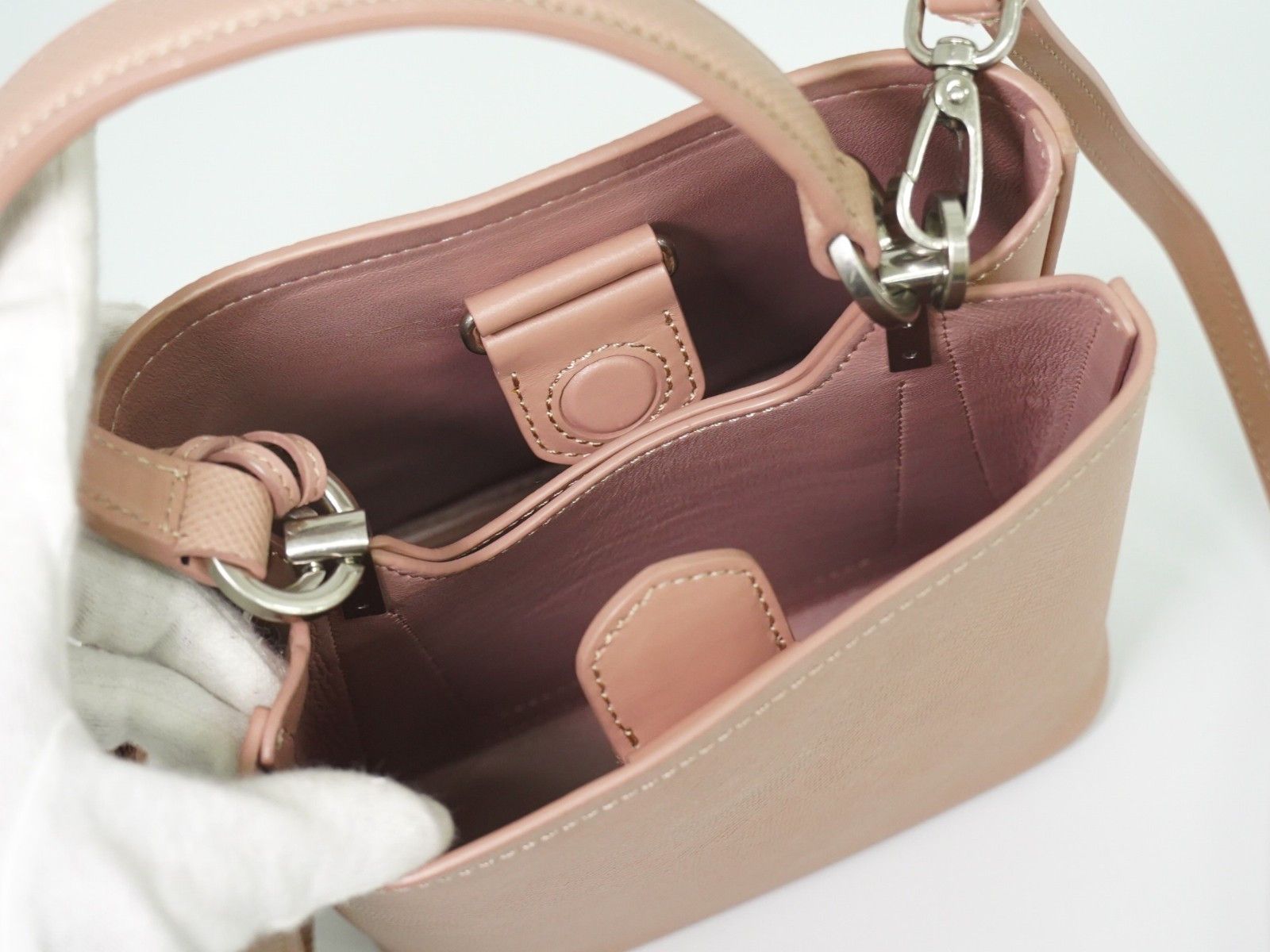 Prada Prada Panier Bucket Bag Saffiano Leather Size ONE SIZE - 17 Thumbnail