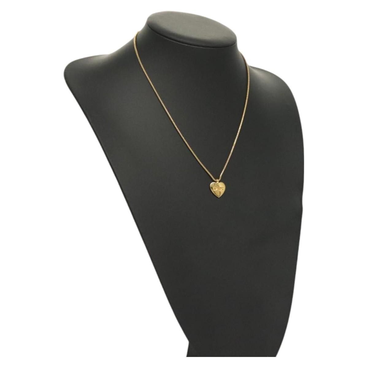 Dior Christian Dior Logo Heart Pendant Necklace Metal Size ONE SIZE - 9 Thumbnail