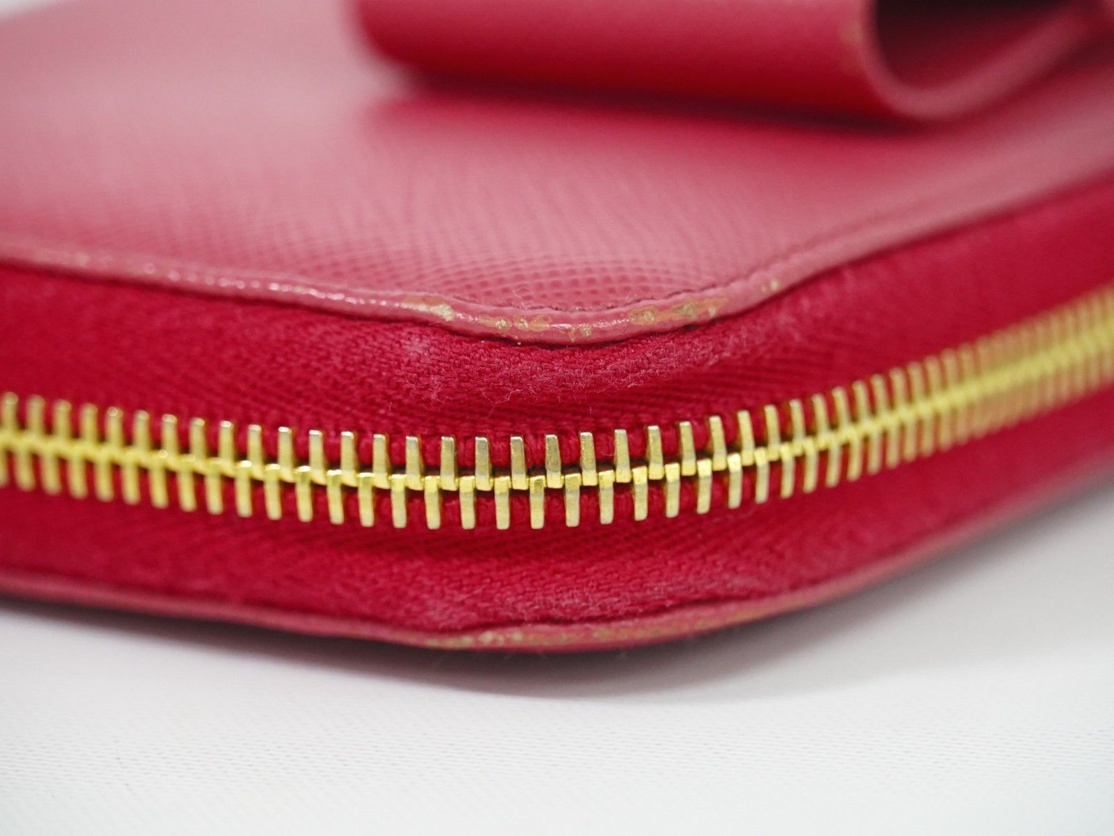 Prada Prada Bow Zip Around Wallet Saffiano Leather Size ONE SIZE - 8 Thumbnail