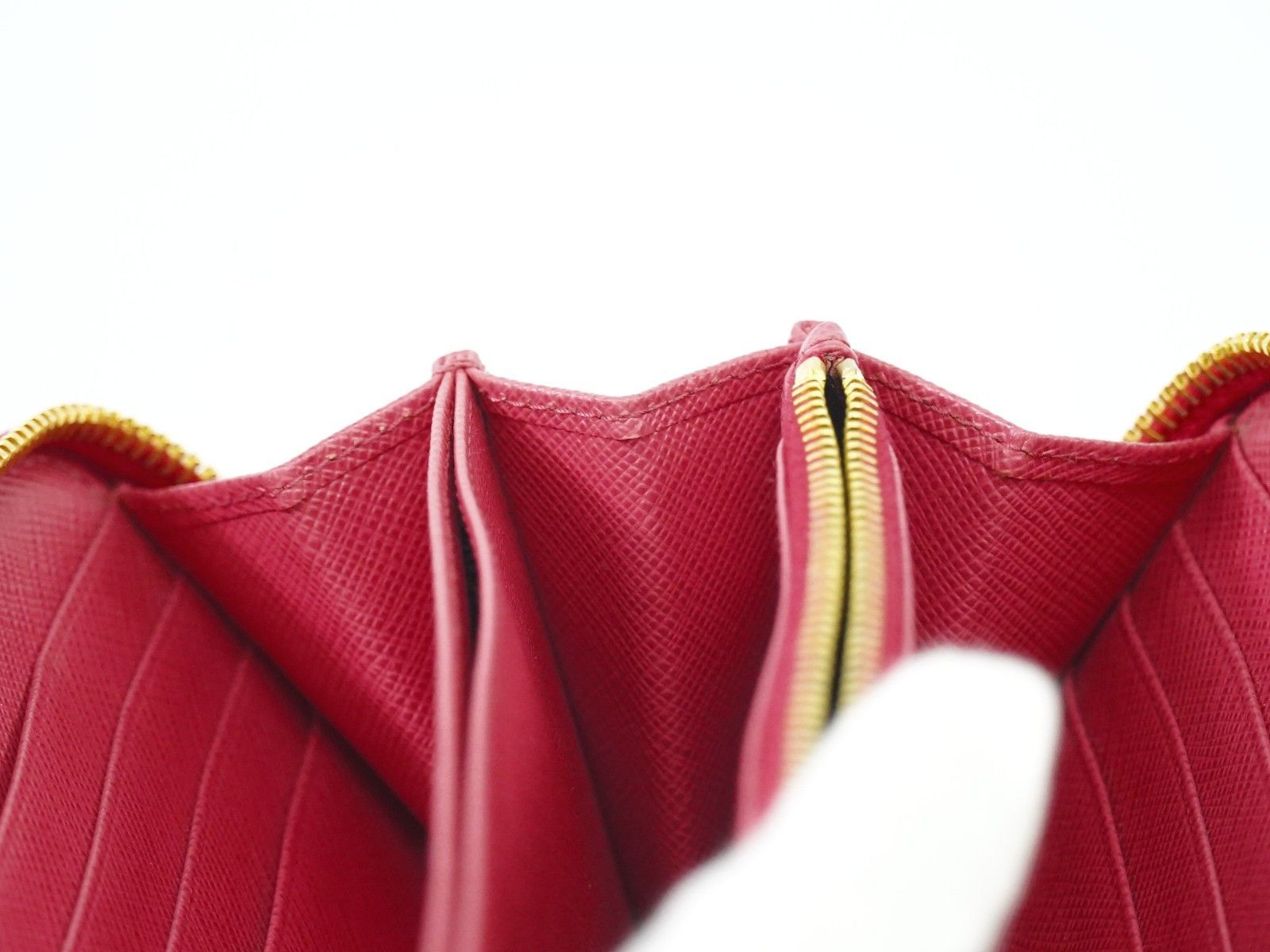 Prada Prada Bow Zip Around Wallet Saffiano Leather Size ONE SIZE - 14 Thumbnail