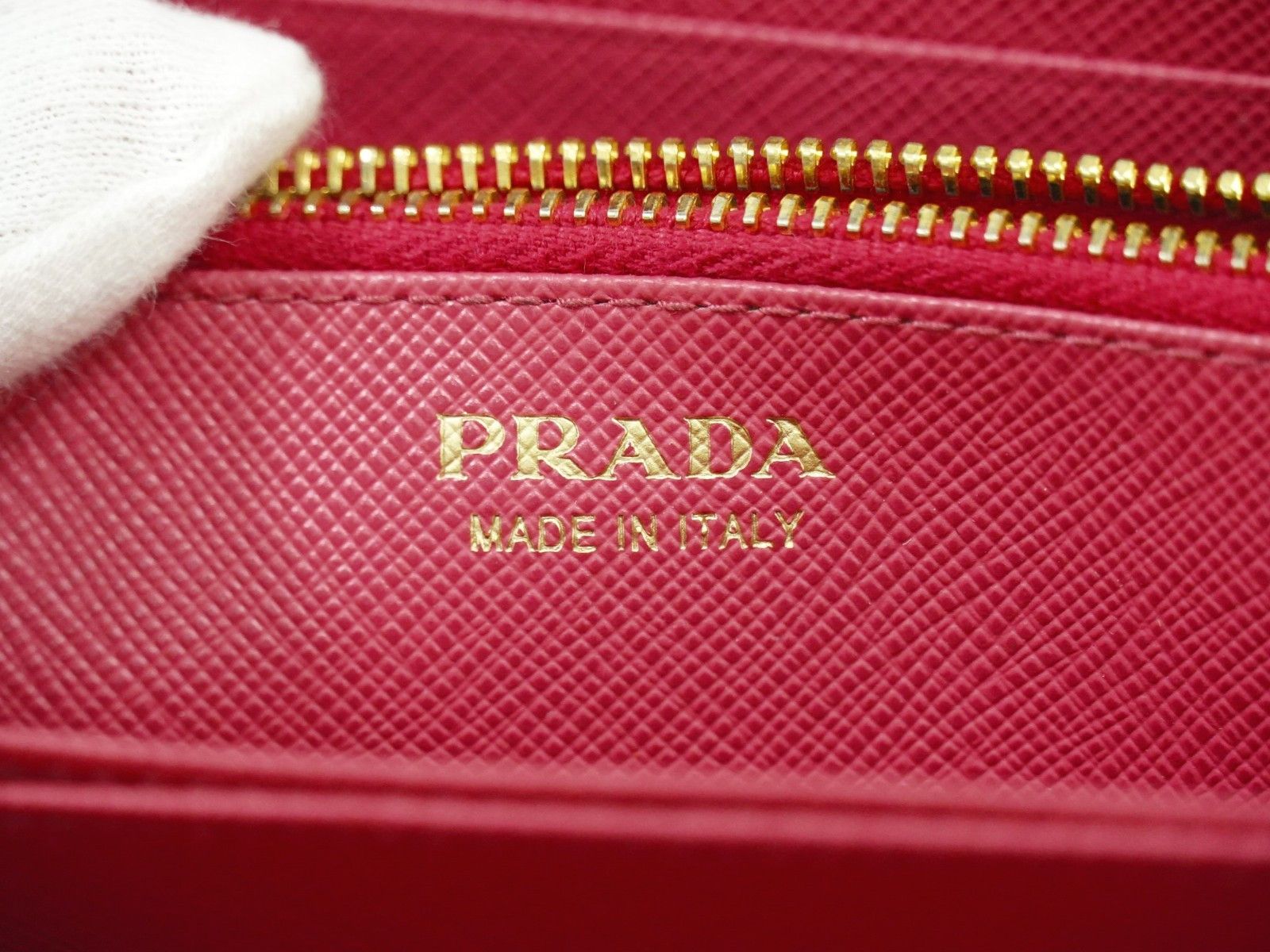 Prada Prada Bow Zip Around Wallet Saffiano Leather Size ONE SIZE - 6 Thumbnail