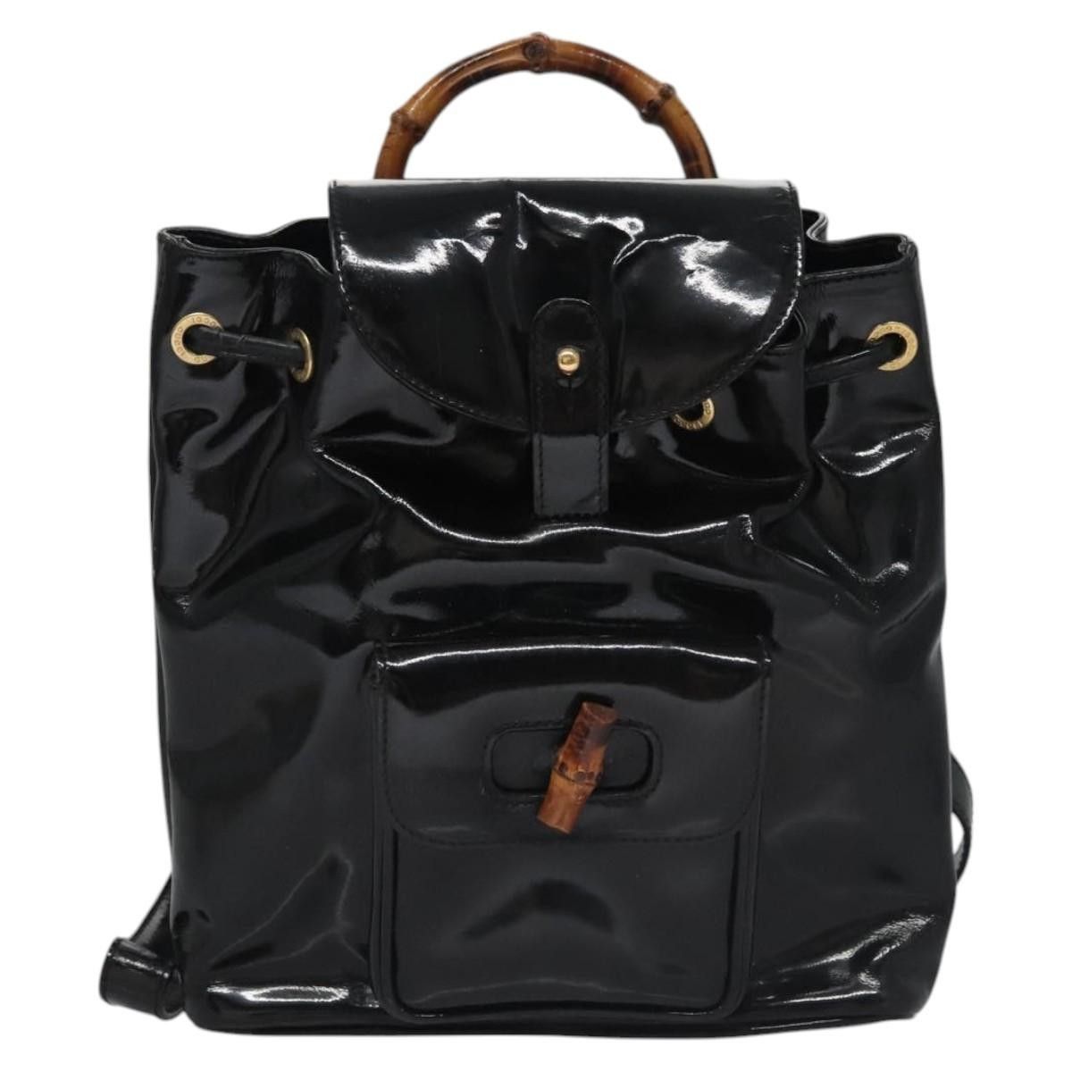 Gucci Gucci Vintage Bamboo Backpack Patent Size ONE SIZE - 18 Thumbnail