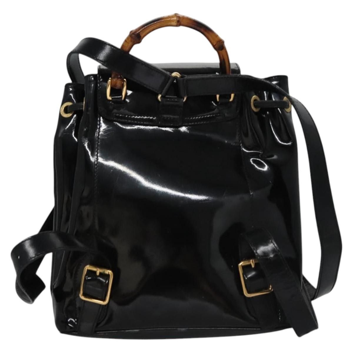 Gucci Gucci Vintage Bamboo Backpack Patent Size ONE SIZE - 2 Thumbnail