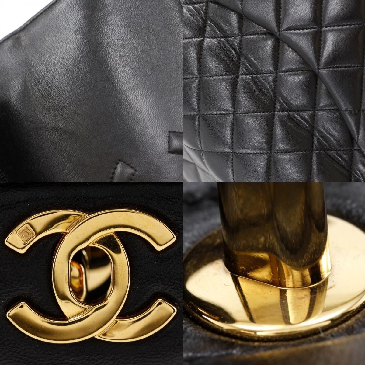 Chanel Chanel Vintage Twin Top Handle Flap Bag Quilted Lambskin Size ONE SIZE - 11 Thumbnail