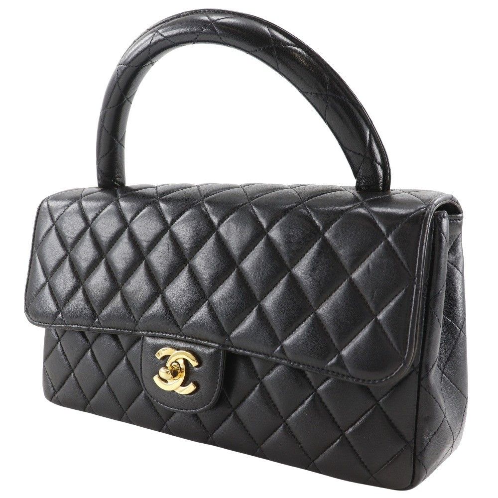 Chanel Chanel Vintage Twin Top Handle Flap Bag Quilted Lambskin Size ONE SIZE - 2 Thumbnail