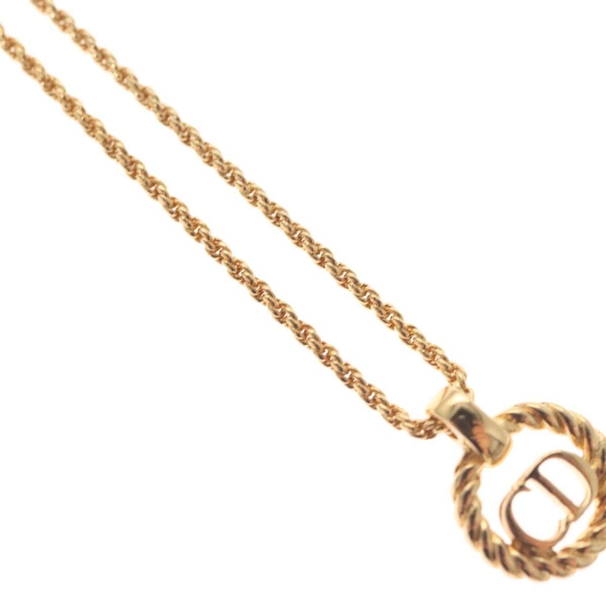 Dior Christian Dior Vintage CD Round Pendant Necklace Metal Size ONE SIZE - 5 Thumbnail