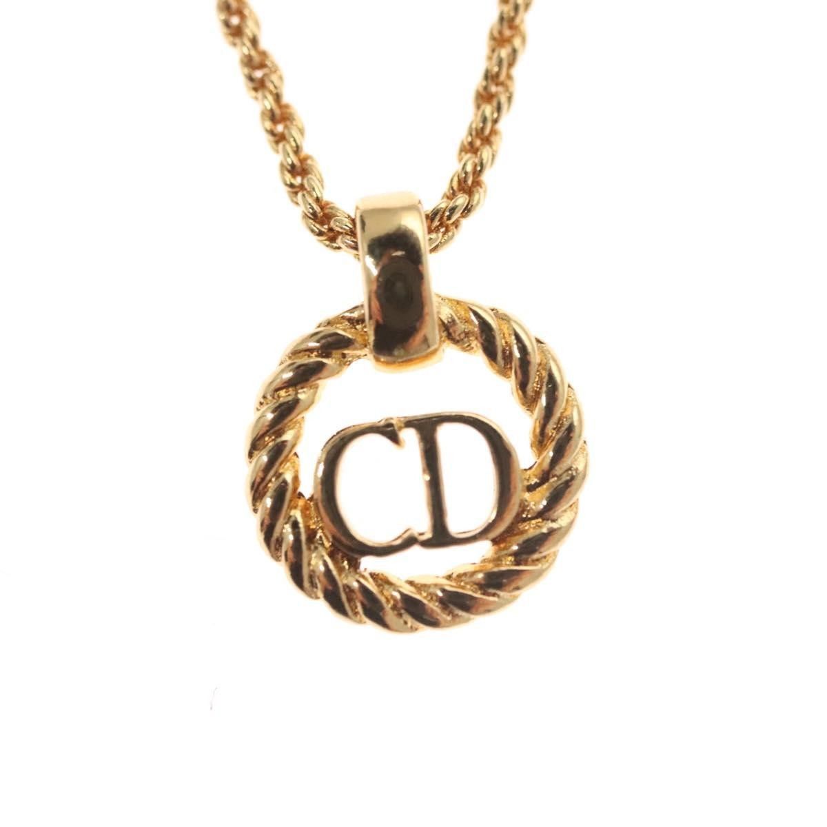 Dior Christian Dior Vintage CD Round Pendant Necklace Metal Size ONE SIZE - 3 Thumbnail