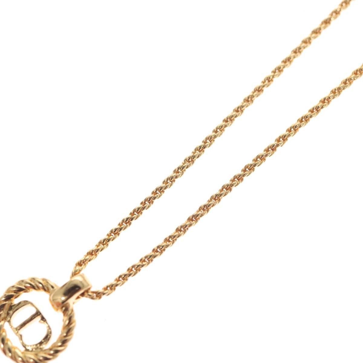 Dior Christian Dior Vintage CD Round Pendant Necklace Metal Size ONE SIZE - 14 Thumbnail