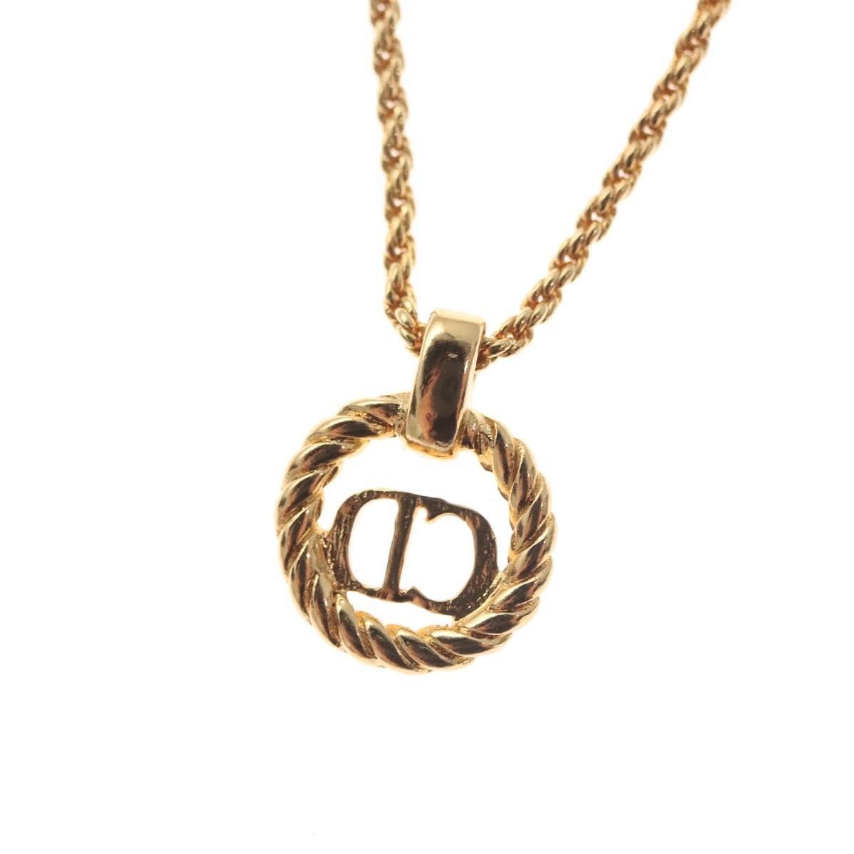 Dior Christian Dior Vintage CD Round Pendant Necklace Metal Size ONE SIZE - 4 Thumbnail