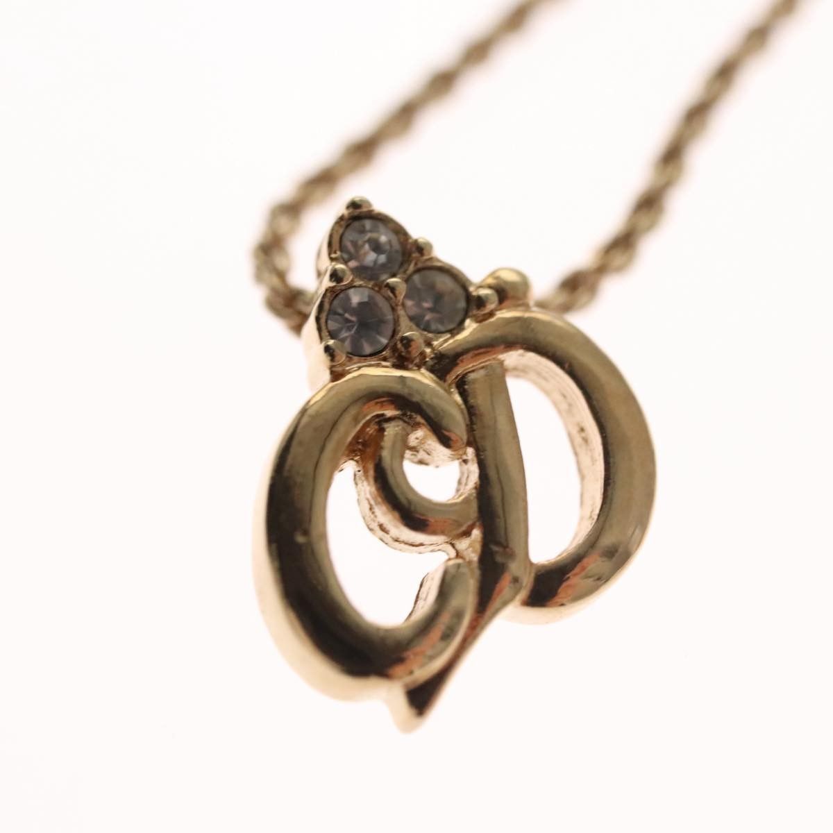 Dior Christian Dior CD Pendant Necklace Metal and Crystals Size ONE SIZE - 3 Thumbnail