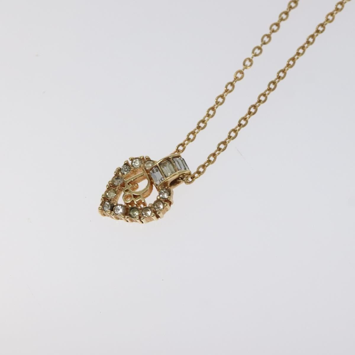 Dior Christian Dior Vintage CD Heart Pendant Necklace Metal with Crystals Size ONE SIZE - 3 Thumbnail