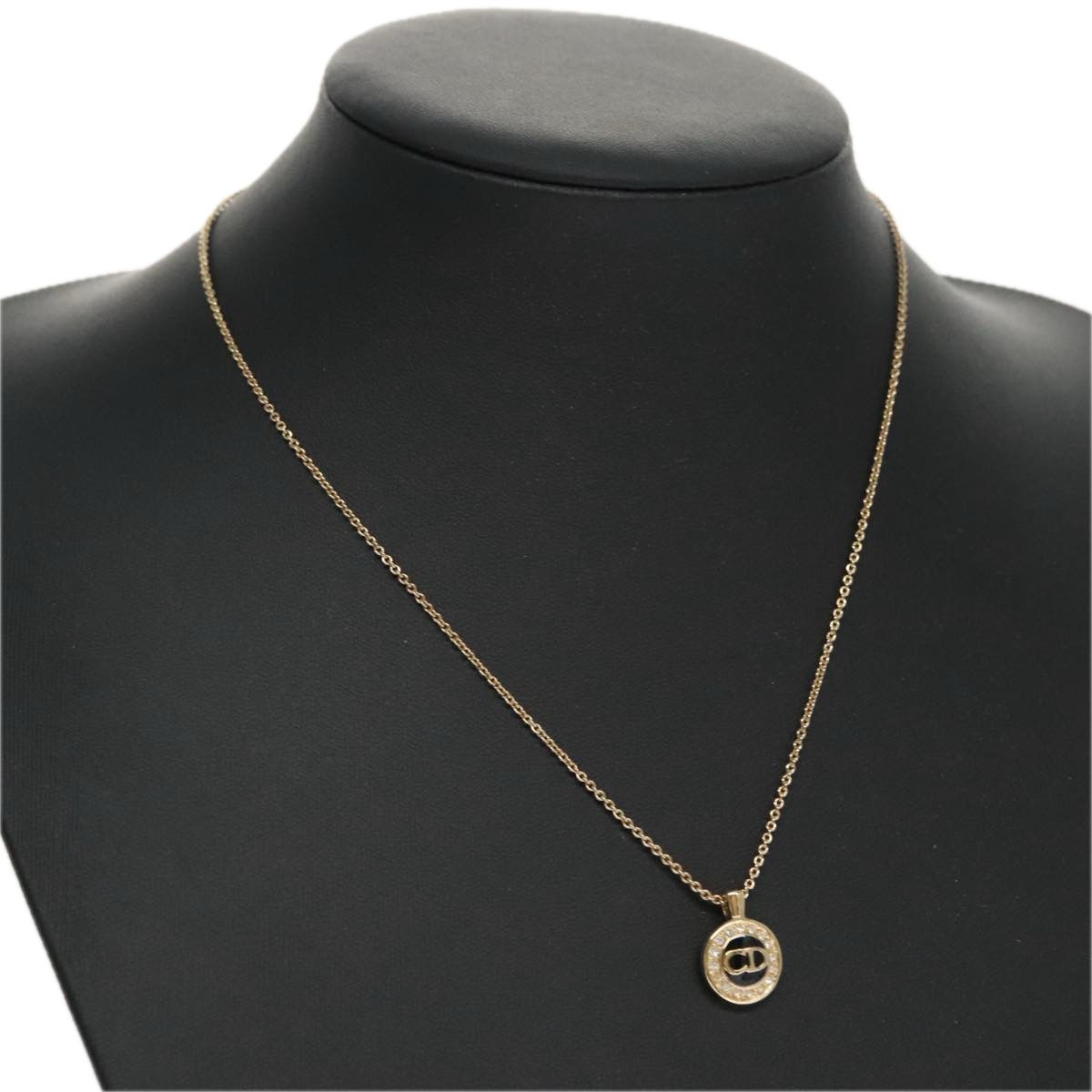 Dior Christian Dior CD Round Pendant Necklace Metal and Crystals Size ONE SIZE - 9 Thumbnail