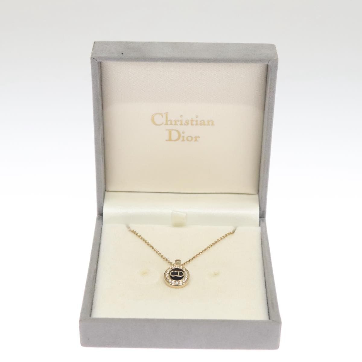 Dior Christian Dior CD Round Pendant Necklace Metal and Crystals Size ONE SIZE - 8 Thumbnail