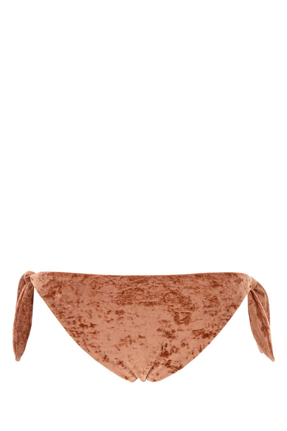 Chloe Peach Stretch Velvet Bikini Slip Size M / US 6-8 / IT 42-44 - 2 Thumbnail