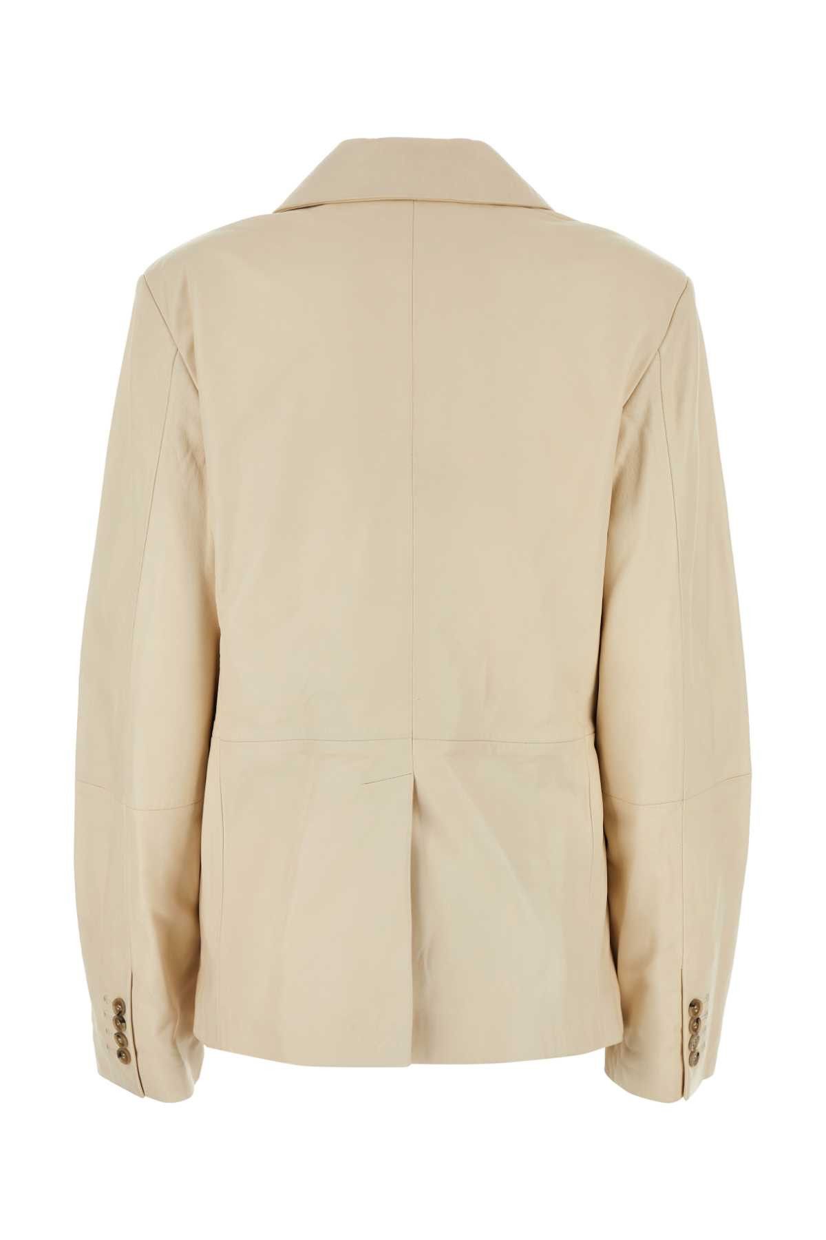 Loulou de Saison Ivory Leather Davao Blazer Size S / US 4 / IT 40 - 2 Thumbnail