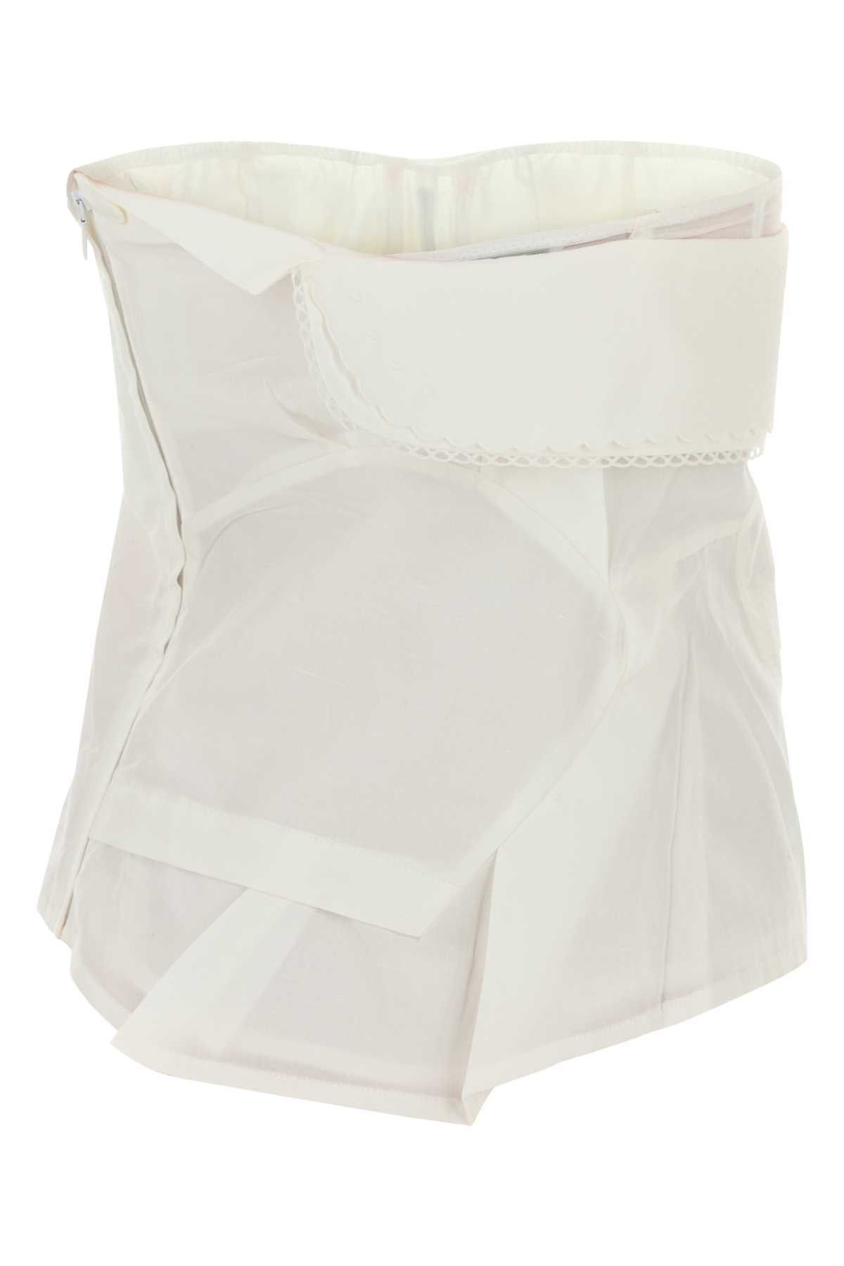 Miu Miu White Poplin Top Size M / US 6-8 / IT 42-44 - 2 Thumbnail