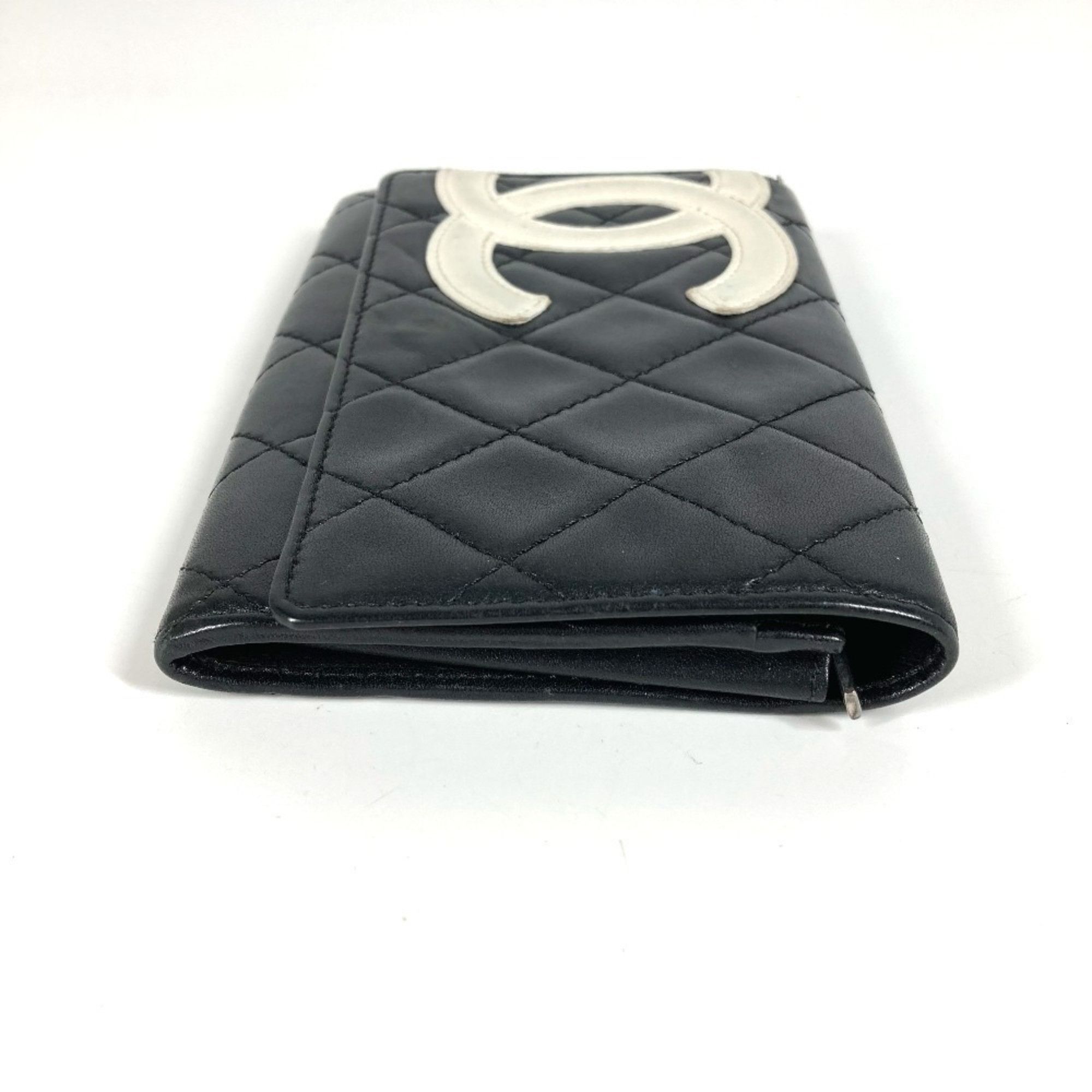 Chanel CHANEL Cambon CC Coco Mark Logo Compact Wallet, Leather, Women's, Black Size ONE SIZE - 5 Thumbnail
