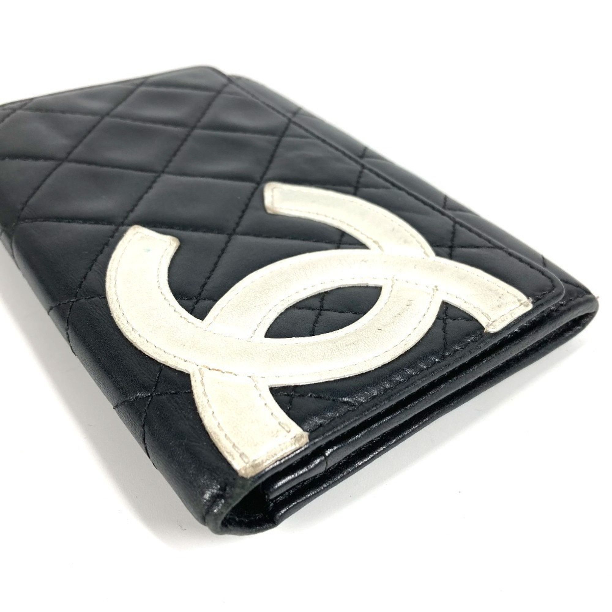 Chanel CHANEL Cambon CC Coco Mark Logo Compact Wallet, Leather, Women's, Black Size ONE SIZE - 3 Thumbnail