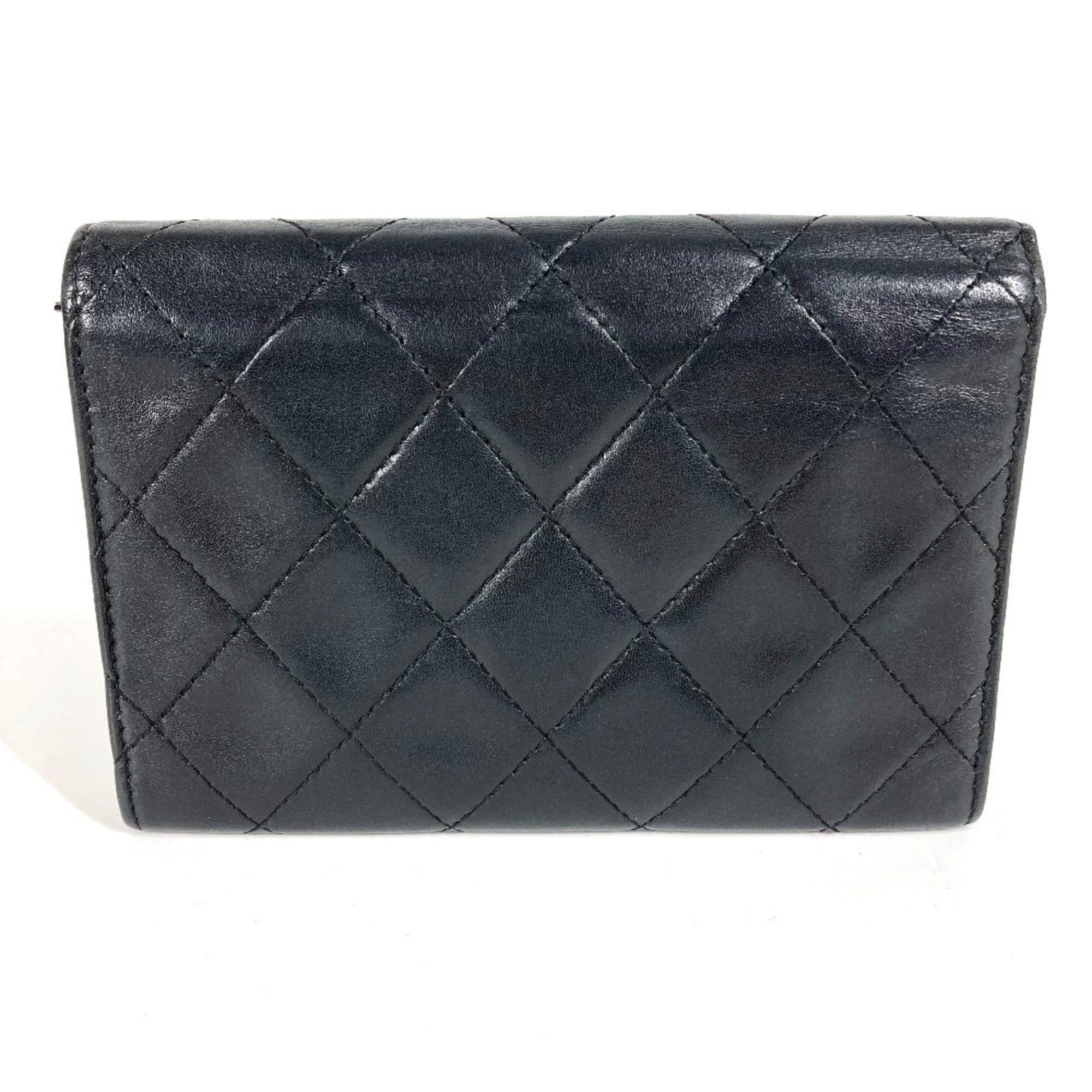 Chanel CHANEL Cambon CC Coco Mark Logo Compact Wallet, Leather, Women's, Black Size ONE SIZE - 2 Thumbnail