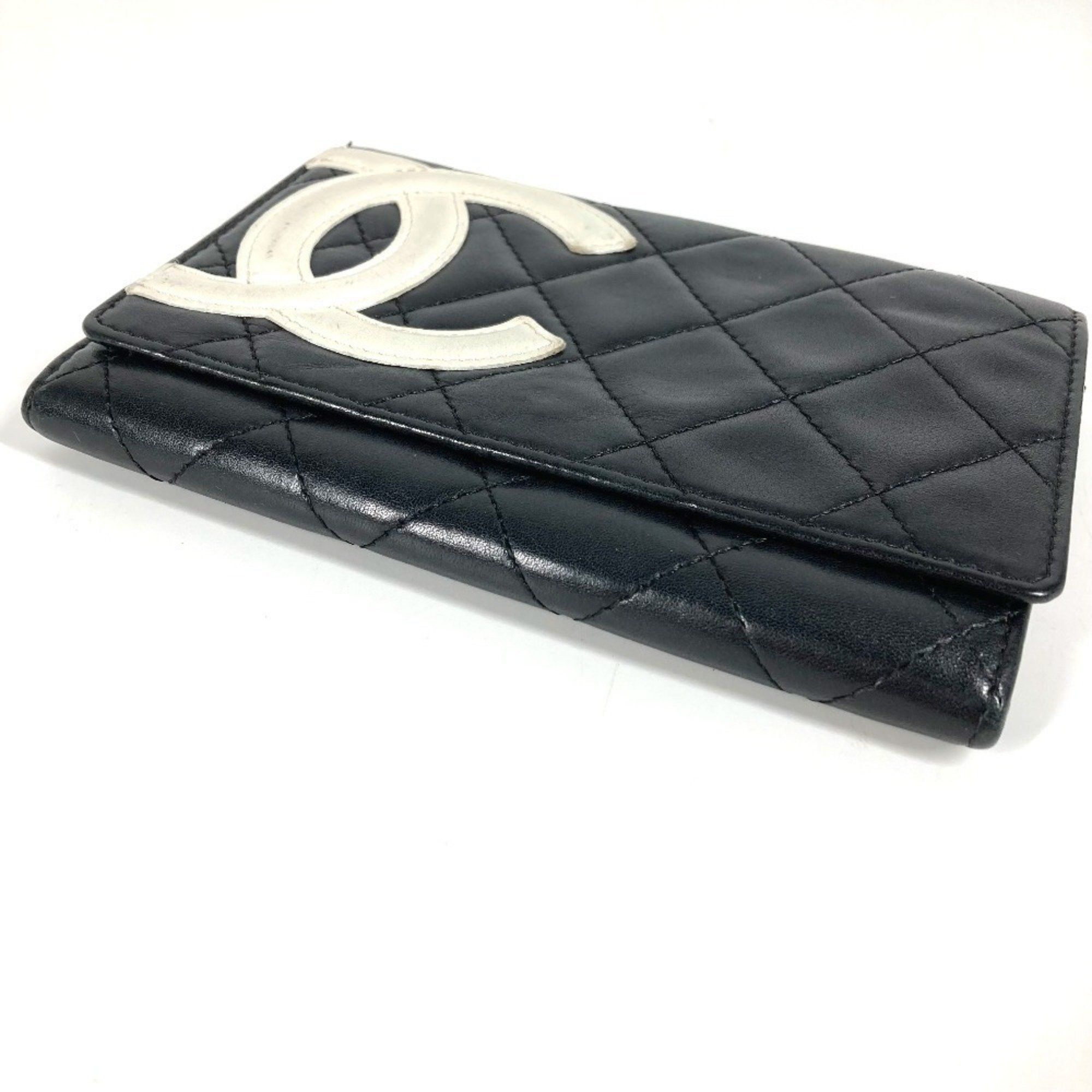 Chanel CHANEL Cambon CC Coco Mark Logo Compact Wallet, Leather, Women's, Black Size ONE SIZE - 6 Thumbnail