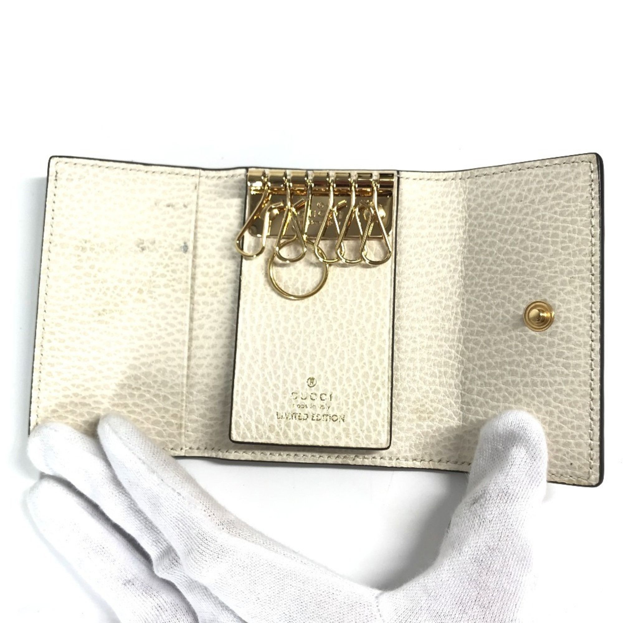 Gucci GUCCI 456118 Logo GG 6-Key Case, PVC/Leather, Unisex, Beige Size ONE SIZE - 3 Thumbnail