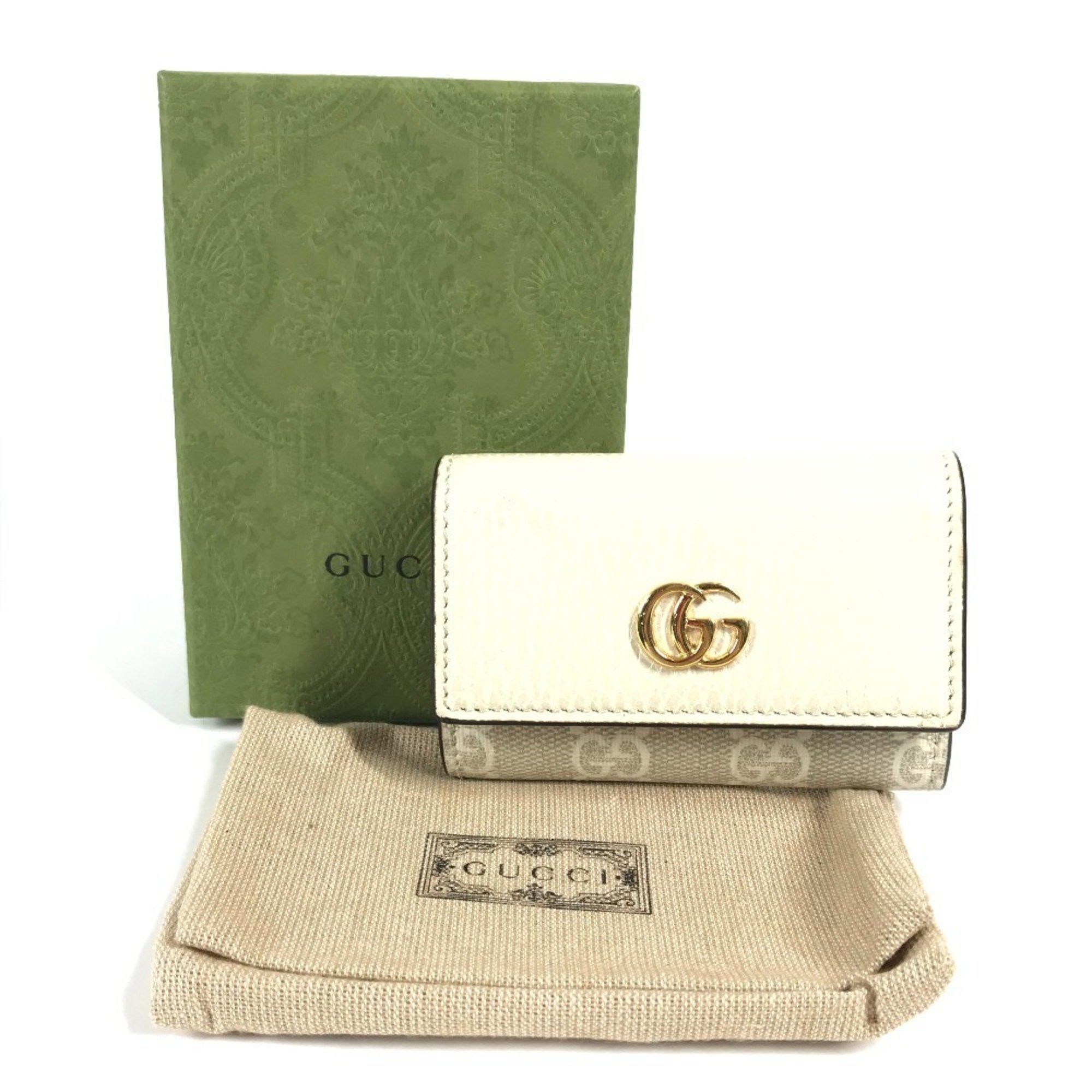 Gucci GUCCI 456118 Logo GG 6-Key Case, PVC/Leather, Unisex, Beige Size ONE SIZE - 12 Thumbnail