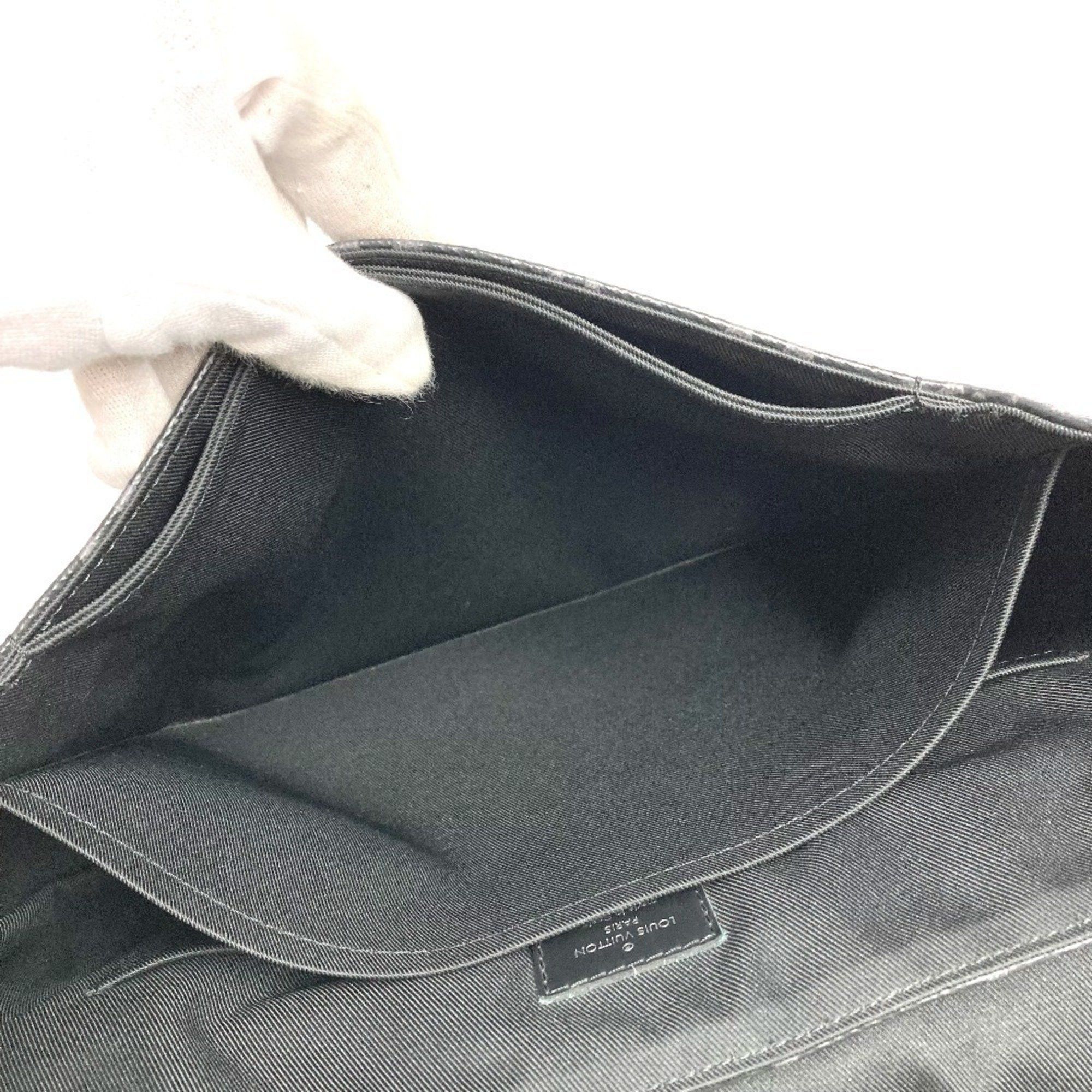 LOUIS VUITTON M46255 Monogram Eclipse District PM NV3 Flap Shoulder Bag in Canvas, Unisex, Black