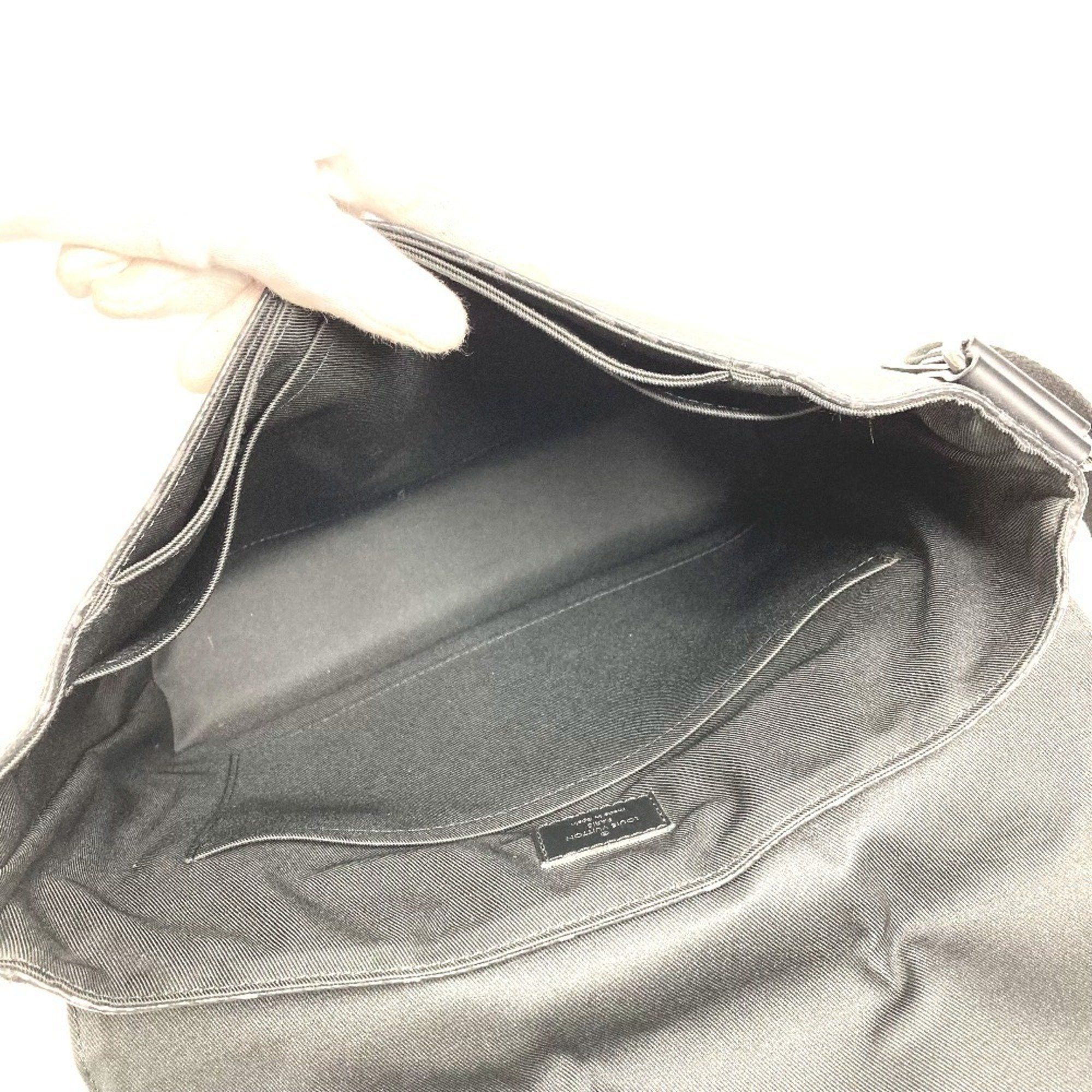 LOUIS VUITTON M46255 Monogram Eclipse District PM NV3 Flap Shoulder Bag in Canvas, Unisex, Black
