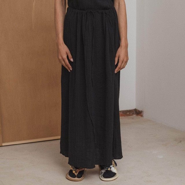 Other Other BASERANGE MAX SKIRT Crinkle Linen Long Skirt Natural Material Skirts SKMX-LC-SP25 DUTY FREE for USA Size ONE SIZE - 2 Thumbnail