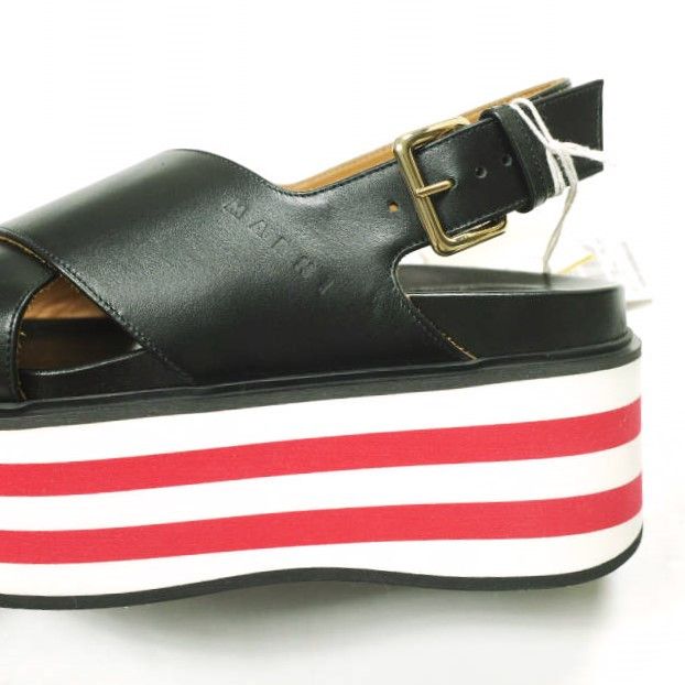 Marni Marni Marni Fussbett Wedge Sandal Leather Sandals Leather Shoes ZPMS007506 P3586 DUTY FREE for USA Size ONE SIZE - 9 Thumbnail