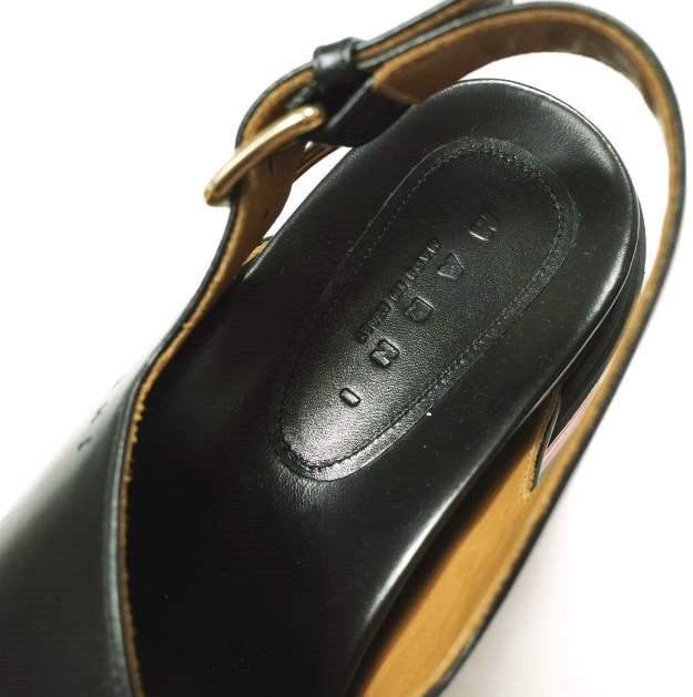 Marni Marni Marni Fussbett Wedge Sandal Leather Sandals Leather Shoes ZPMS007506 P3586 DUTY FREE for USA Size ONE SIZE - 8 Thumbnail
