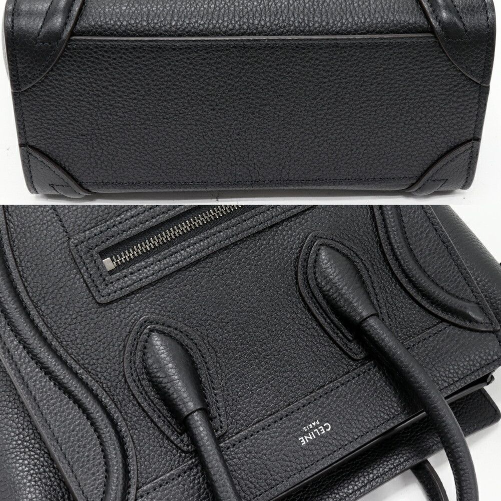 Celine Celine Celine Luggage Nano Shopper Drummed Calfskin 2way Bag Leather Shoulder Bag 189243DRU.38NO DUTY FREE for USA Size ONE SIZE - 5 Thumbnail
