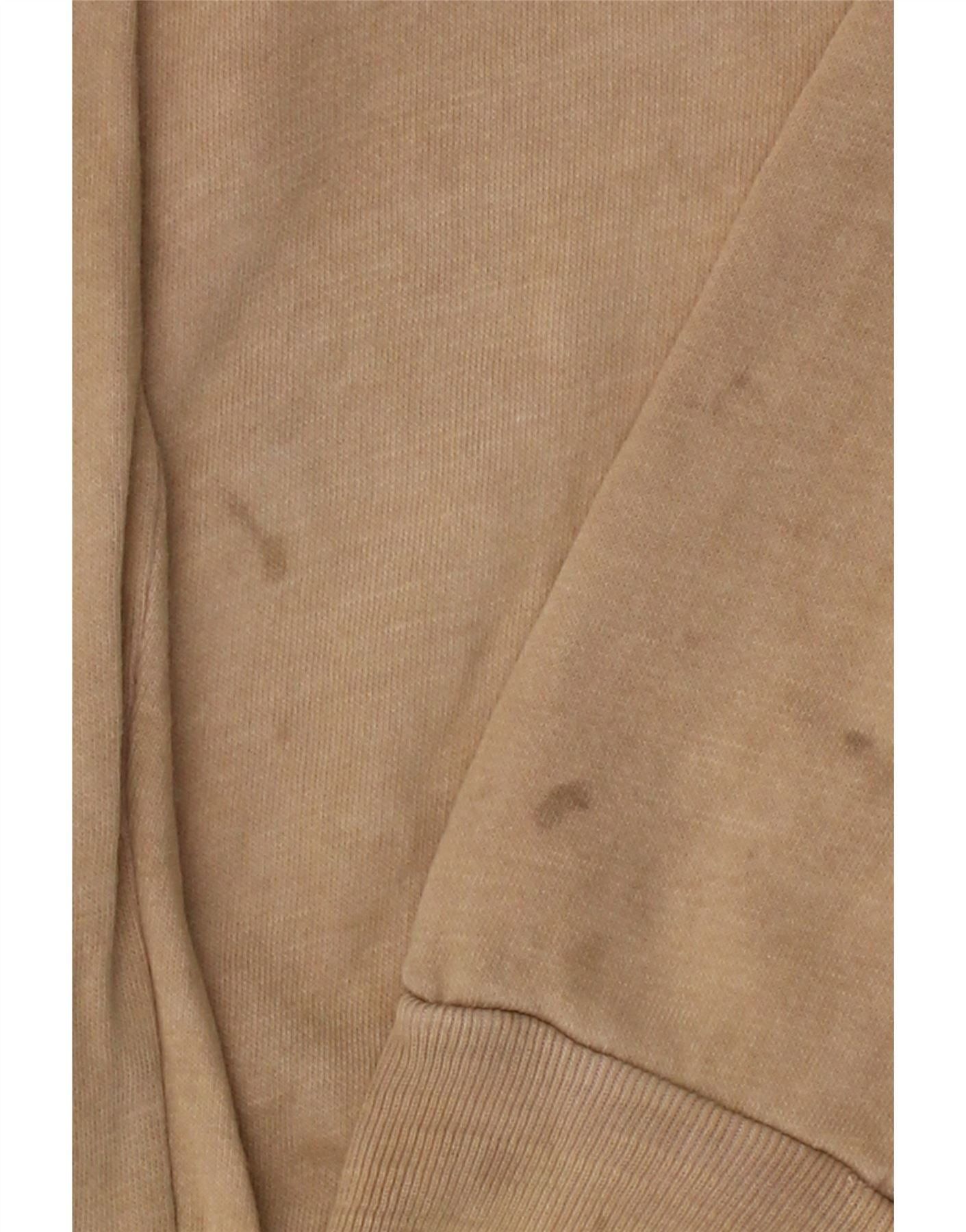 Diesel Womens Graphic Longline Hoodie Jumper UK 16 Large Beige Cott Size M / US 6-8 / IT 42-44 - 3 Thumbnail