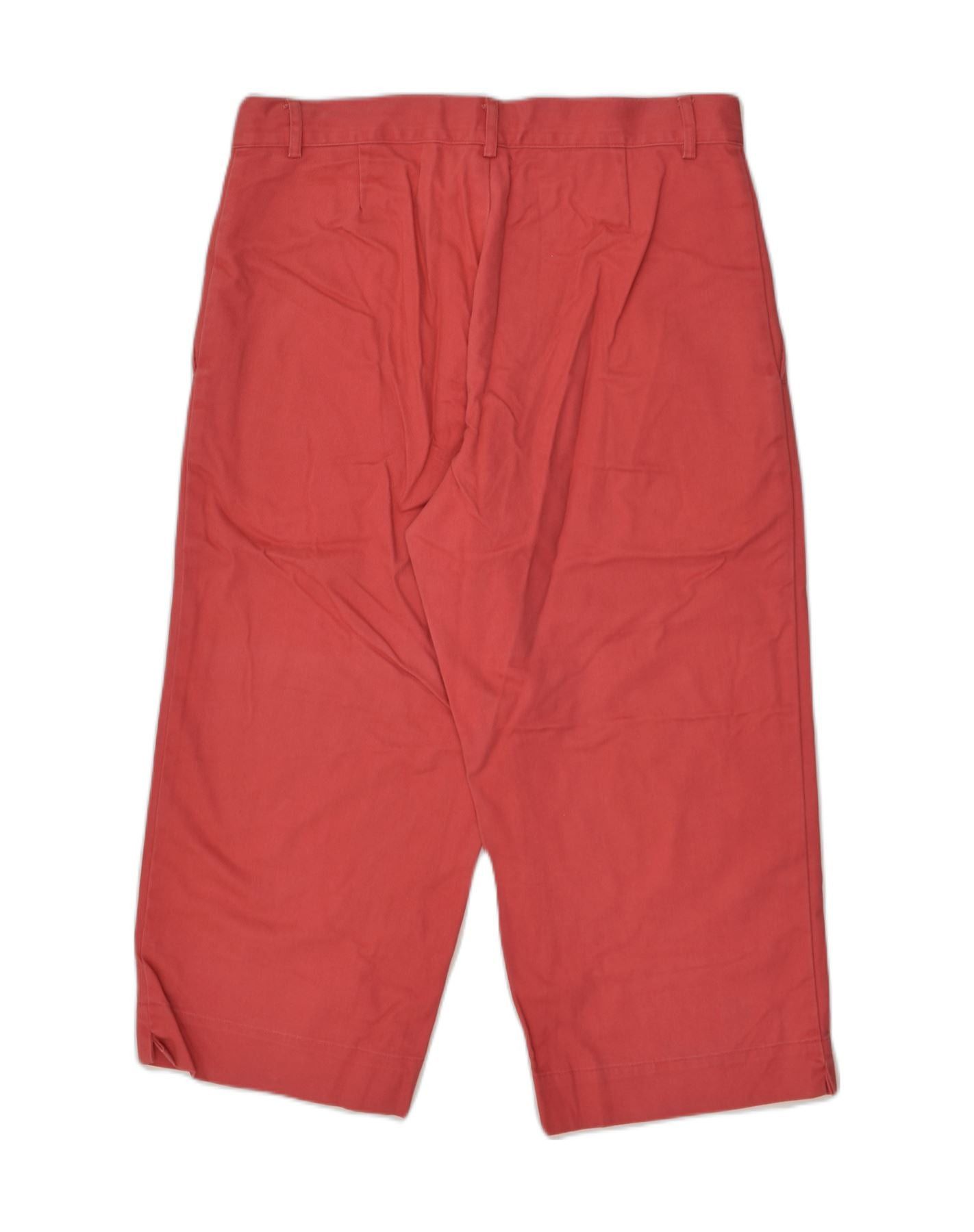 Ralph Lauren Womens Straight Capri Trousers US 12 Large W32 Red Cotton Size 30" / US 8 / IT 44 - 2 Thumbnail