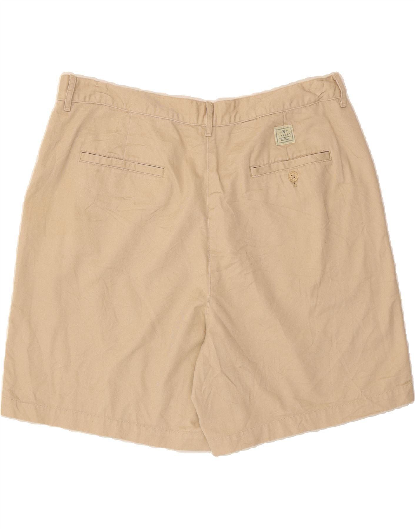 Ralph Lauren Womens Chino Shorts US 16 2XL W36 Beige Cotton Size 34" / US 12 / IT 48 - 2 Thumbnail