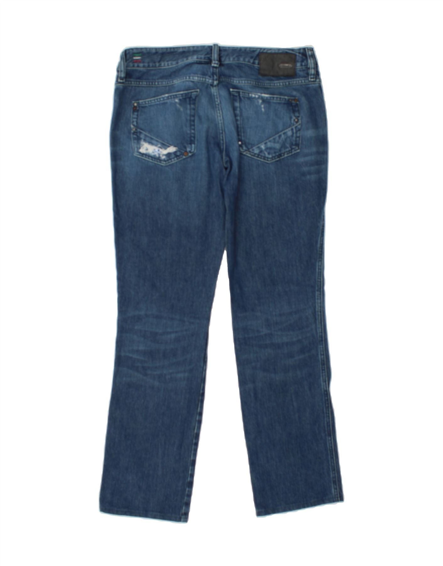 Diesel Womens Distressed Straight Jeans W30 L34 Blue Cotton Size 42" / US 20 - 2 Thumbnail