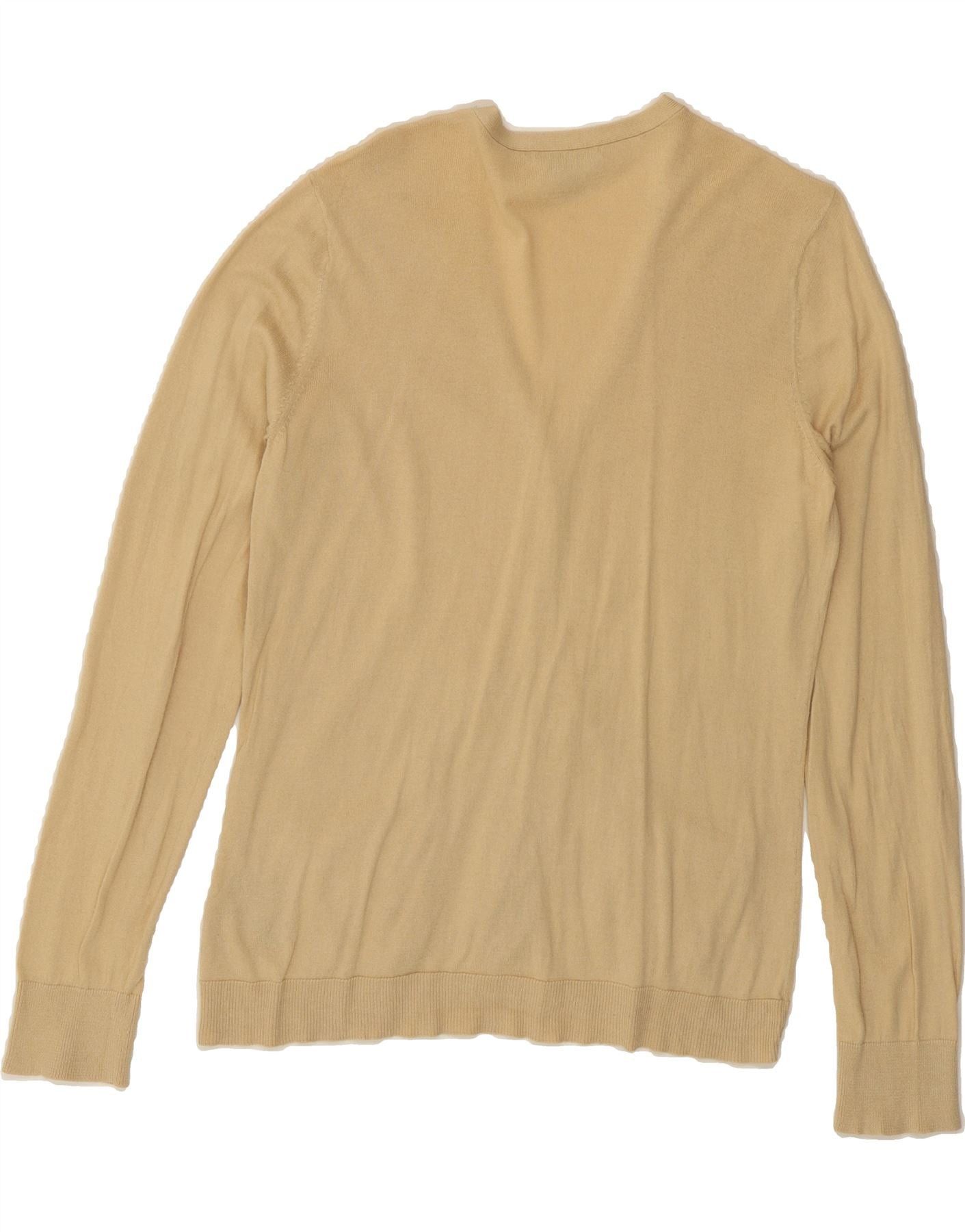 Ralph Lauren Womens Cardigan Sweater UK 14 Large Beige Cotton Size L / US 10 / IT 46 - 2 Thumbnail