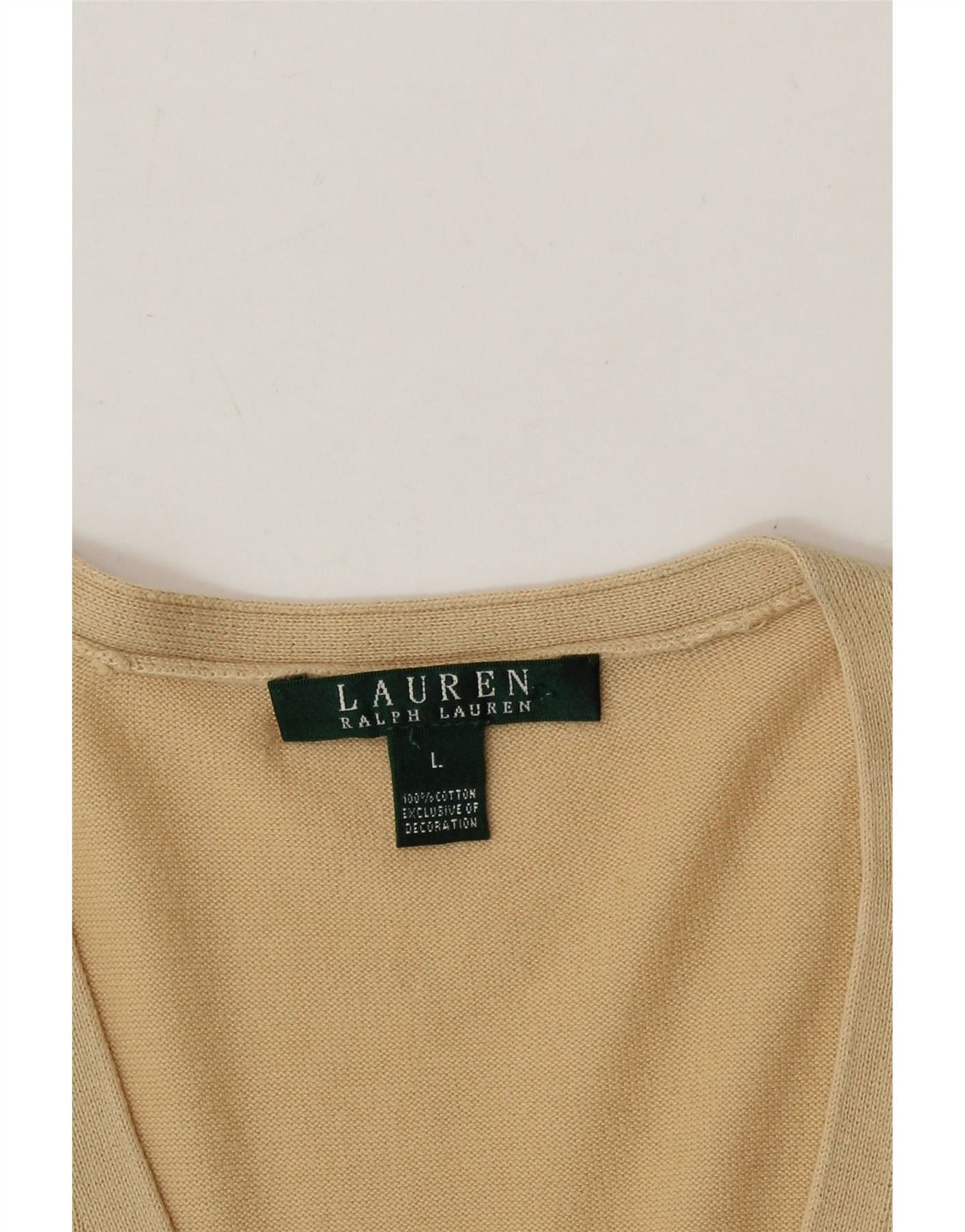 Ralph Lauren Womens Cardigan Sweater UK 14 Large Beige Cotton Size L / US 10 / IT 46 - 4 Thumbnail