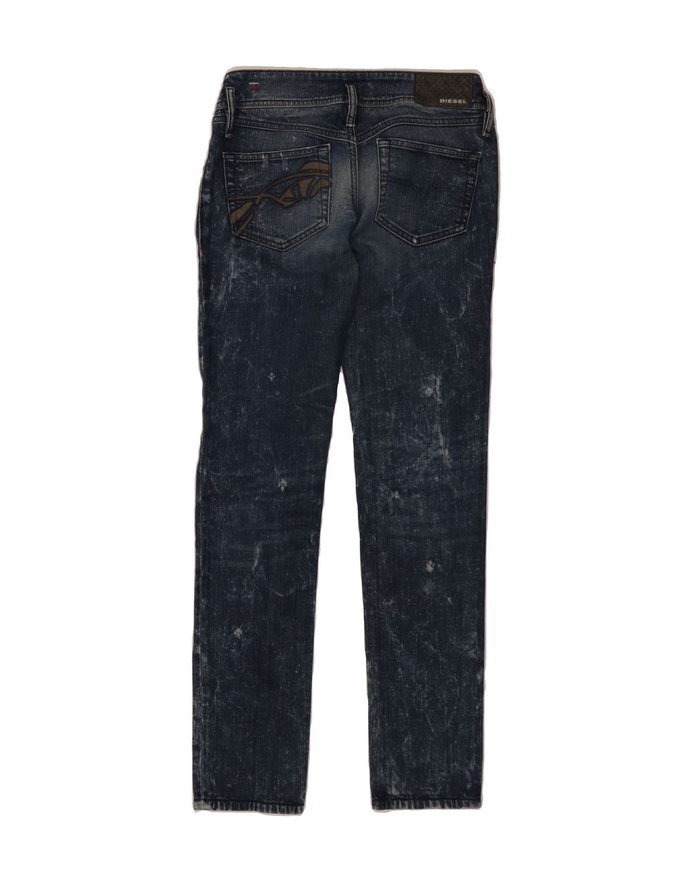 Diesel Womens Matic Acid Wash Slim Jeans W29 L32 Blue Cotton Size 42" / US 20 - 2 Thumbnail
