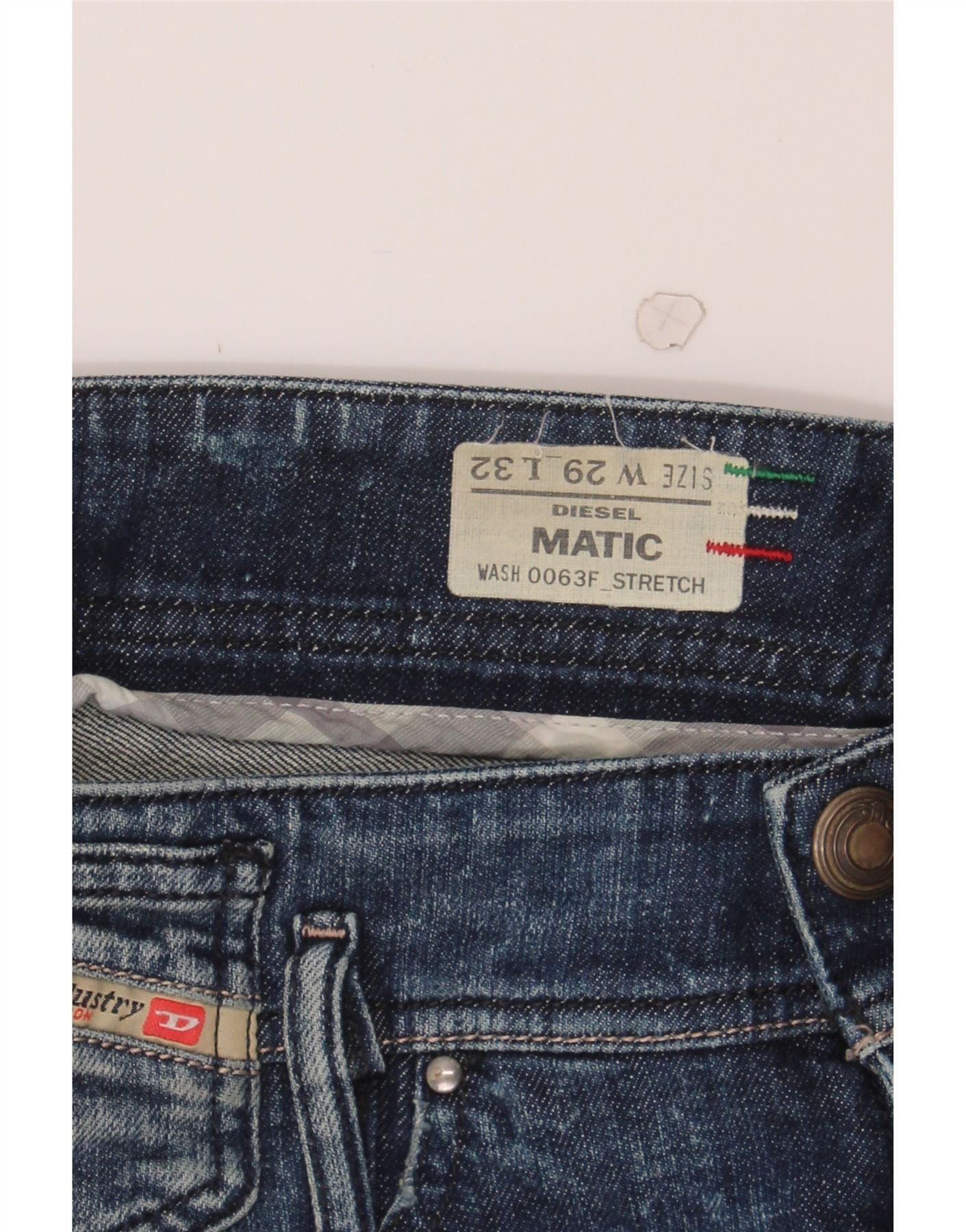 Diesel Womens Matic Acid Wash Slim Jeans W29 L32 Blue Cotton Size 42" / US 20 - 3 Thumbnail