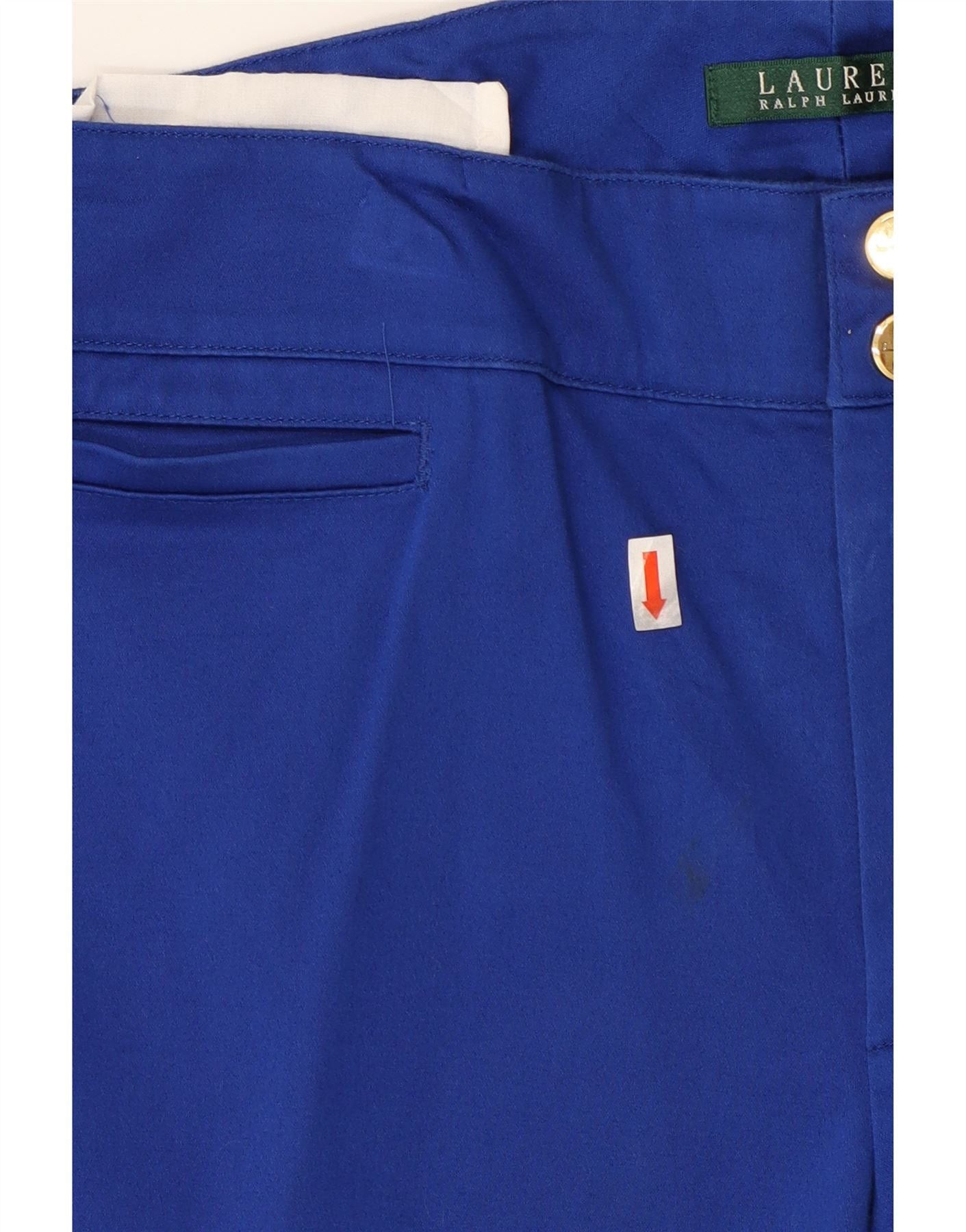 Ralph Lauren Womens Slim Casual Trousers US 12 Large W34 L28 Blue Cotton Size 30" / US 8 / IT 44 - 3 Thumbnail