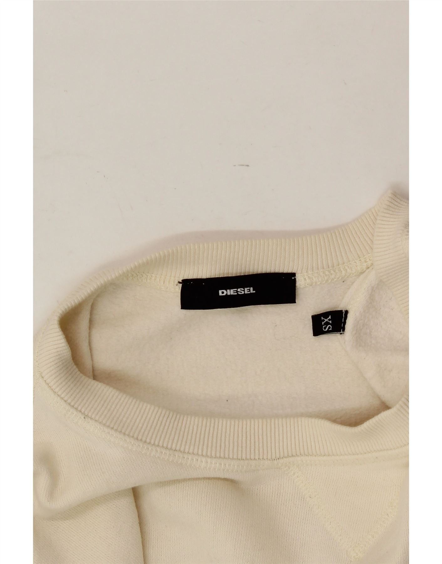 Diesel Womens Overd Graphic Sweatshirt Jumper UK 6 XS Off White Cot Size XS / US 0-2 / IT 36-38 - 5 Thumbnail