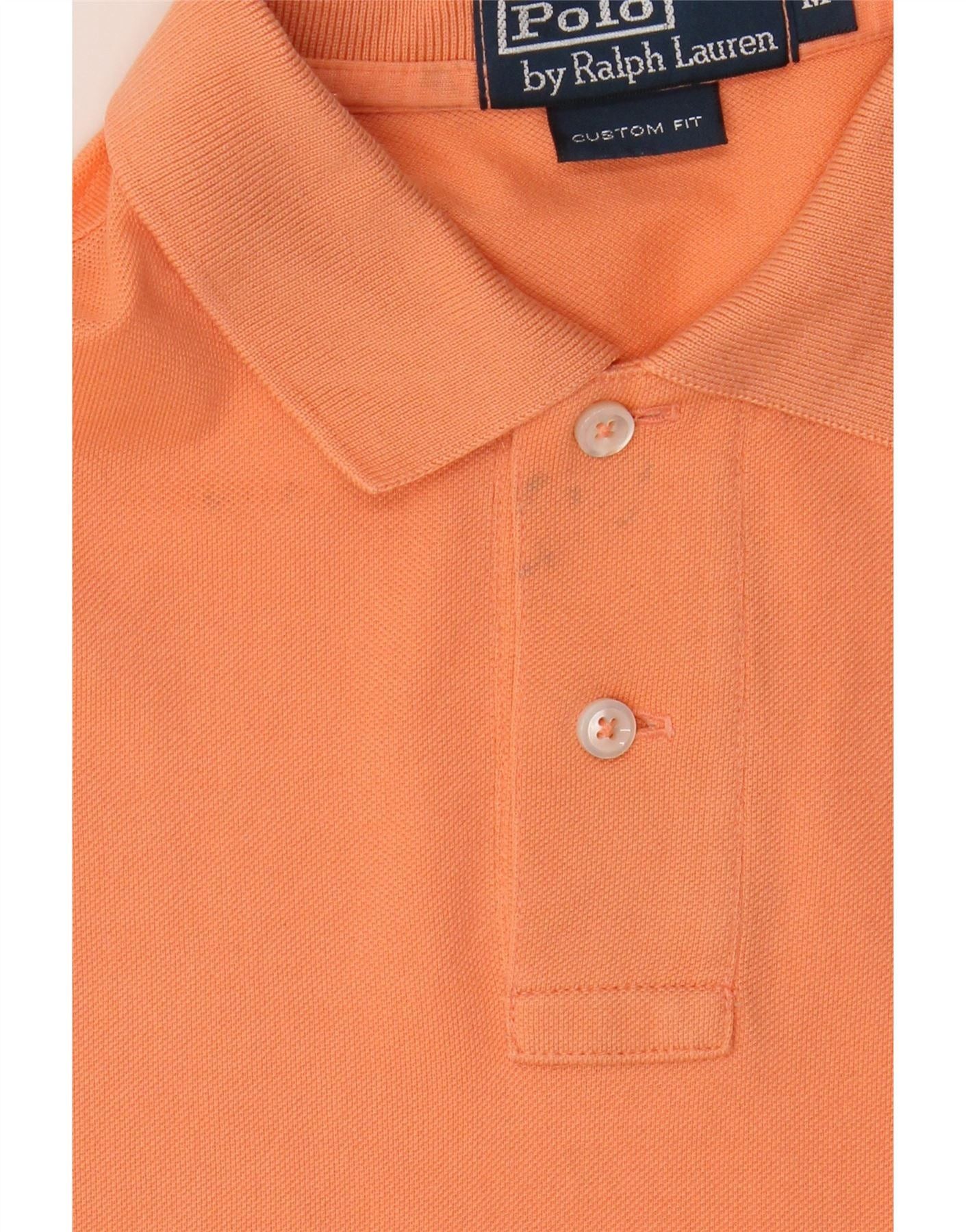 Polo Ralph Lauren Mens Custom Fit Polo Shirt Medium Orange Cotton Size US M / EU 48-50 / 2 - 5 Thumbnail