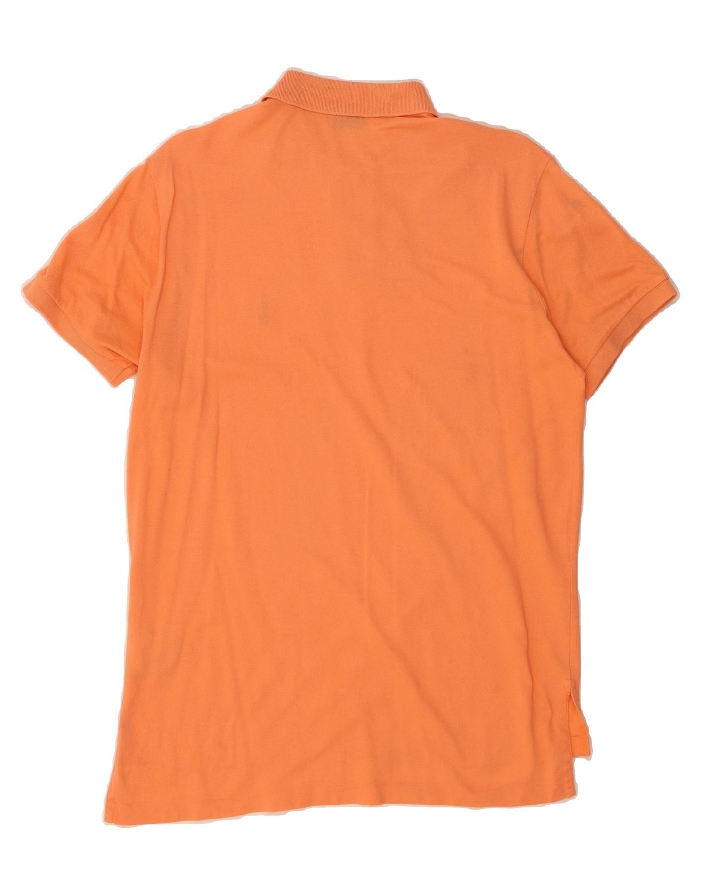 Polo Ralph Lauren Mens Custom Fit Polo Shirt Medium Orange Cotton Size US M / EU 48-50 / 2 - 2 Thumbnail