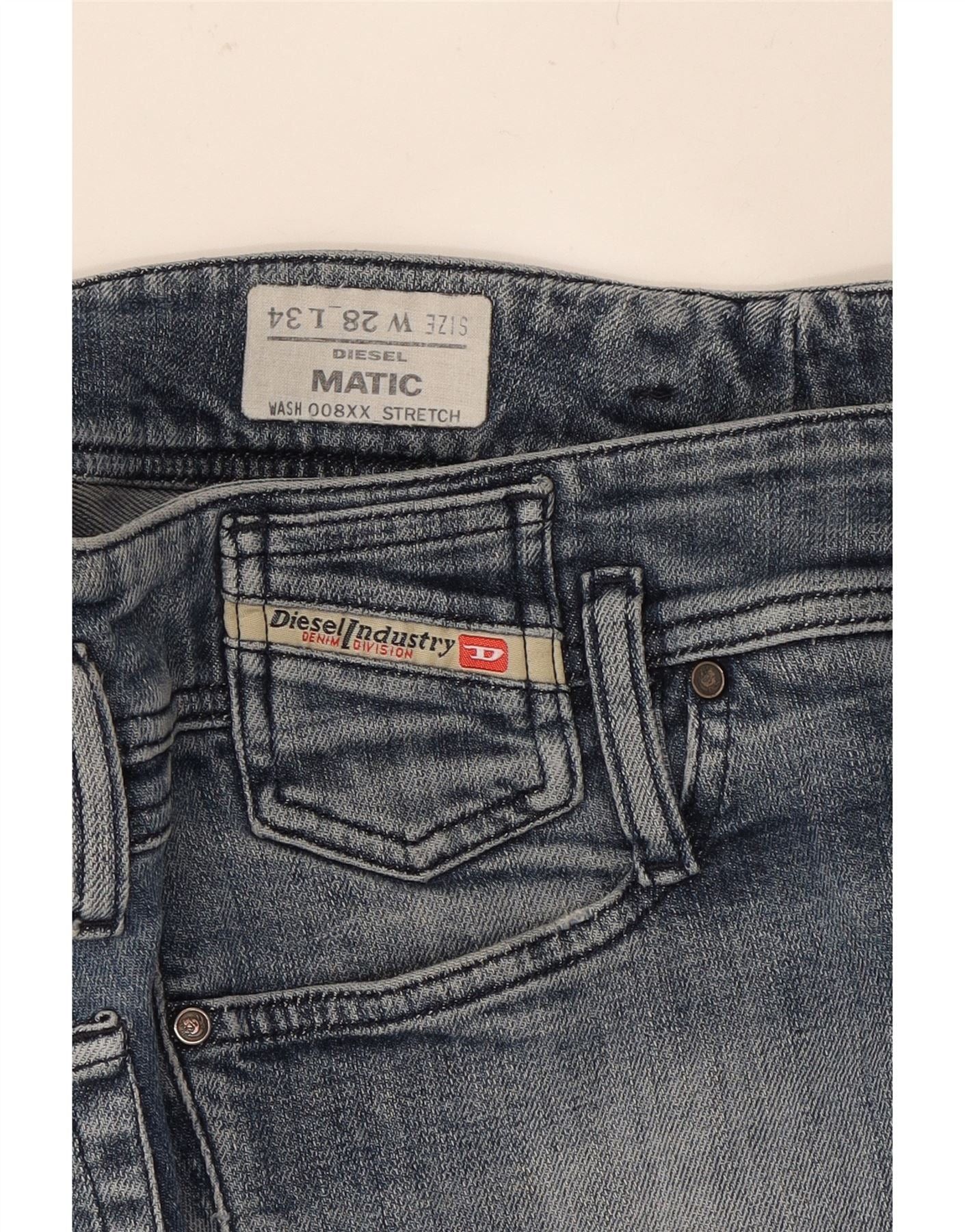Diesel Womens Matic Slim Jeans W28 L30 Blue Cotton Size 42" / US 20 - 3 Thumbnail