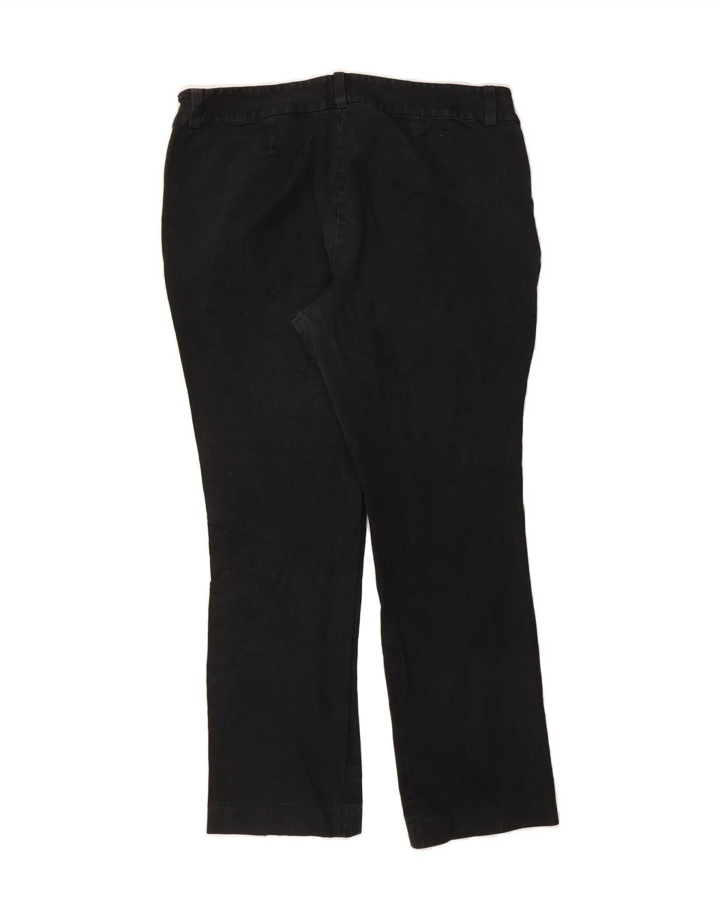 Ralph Lauren Womens Straight Chino Trousers W32 L27 Black Cotton Size 24" / US 00 / IT 34 - 2 Thumbnail