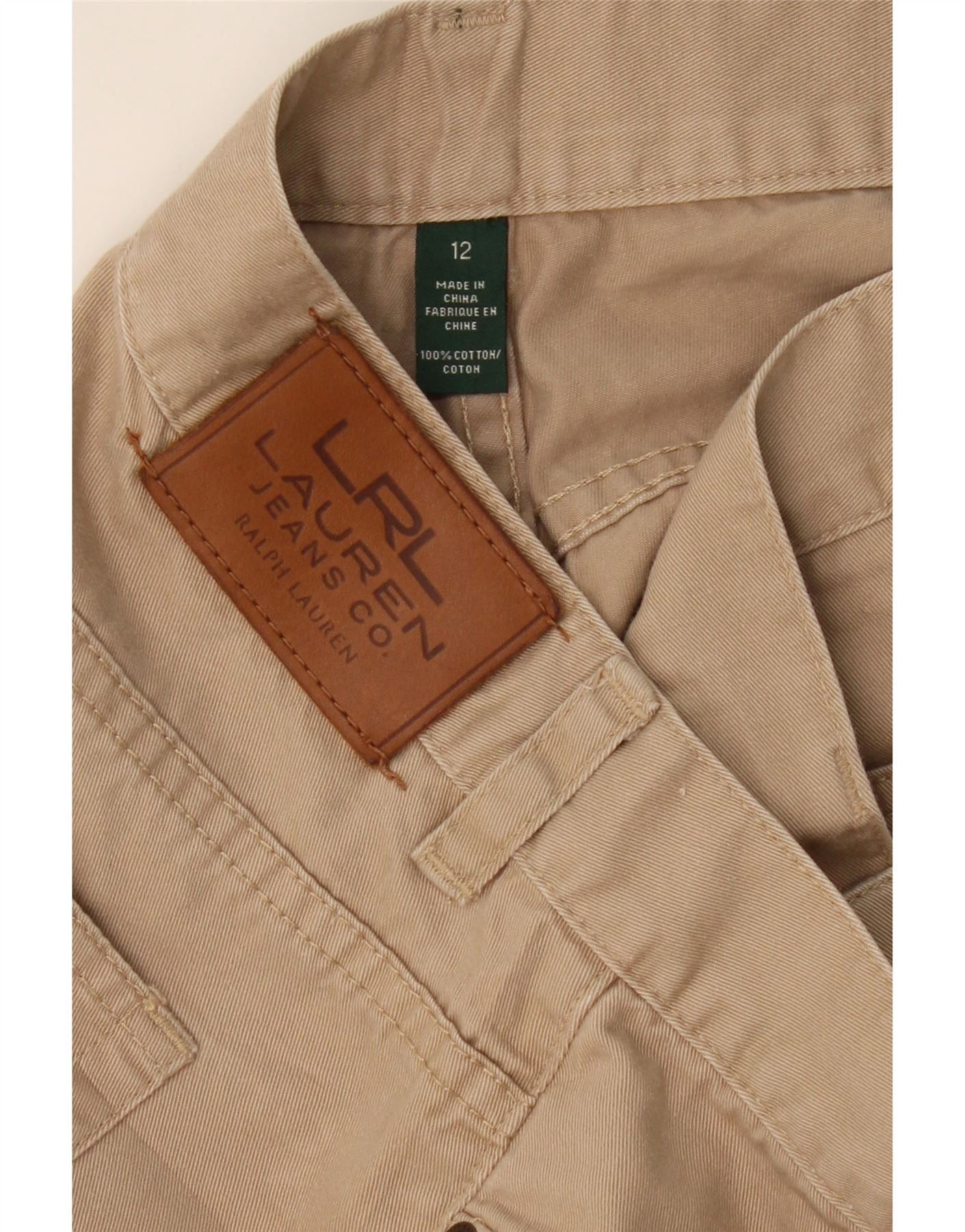 Ralph Lauren Womens Straight Capri Trousers US 12 Large W34 L20 Beige Size 30" / US 8 / IT 44 - 3 Thumbnail