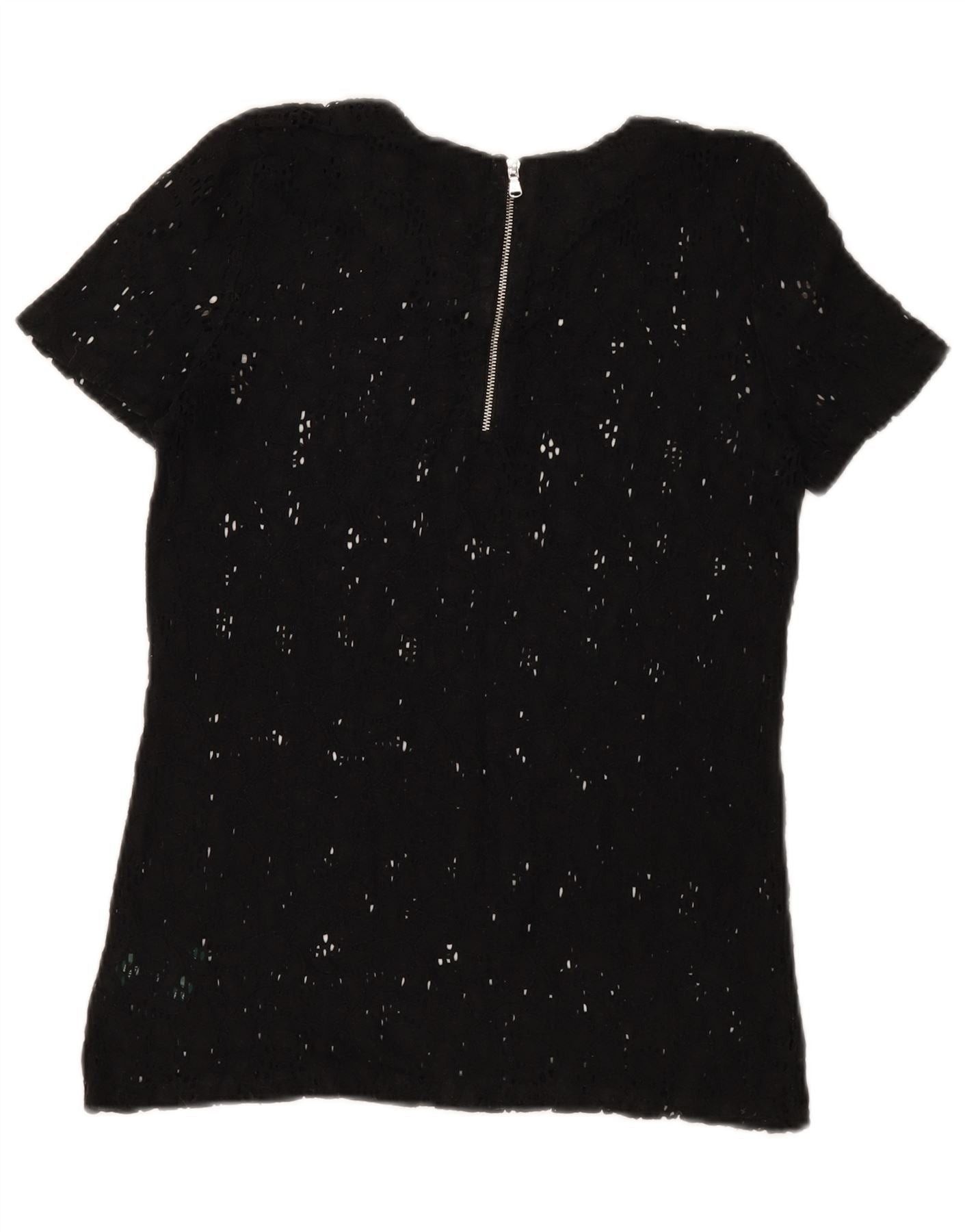 Ralph Lauren Womens See Through Blouse Top UK 6 XS Black Cotton Size XS / US 0-2 / IT 36-38 - 2 Thumbnail