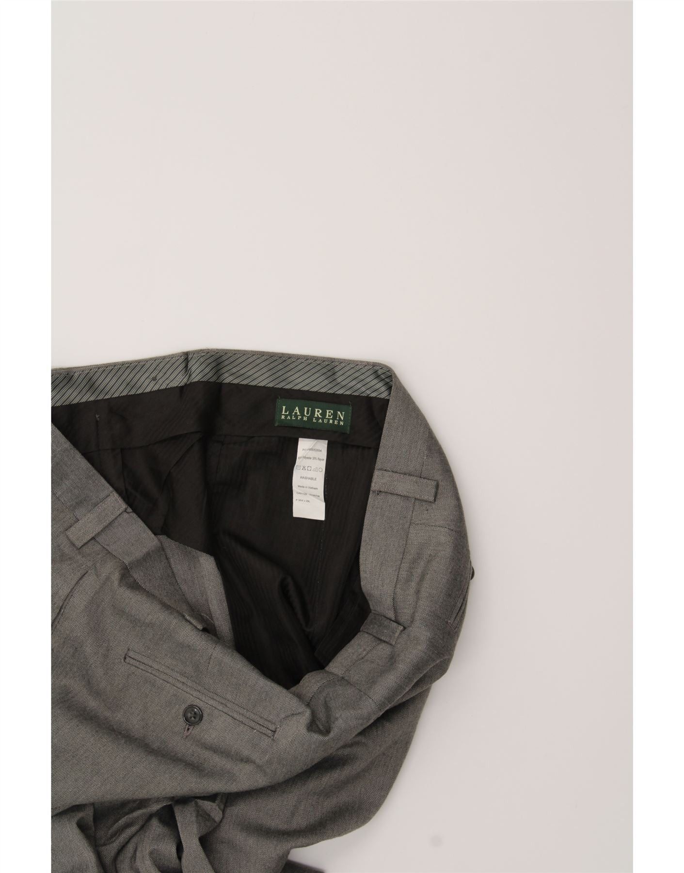 Ralph Lauren Mens Slim Suit Trousers W36 L29 Grey Polyester Size US 36 / EU 52 - 3 Thumbnail